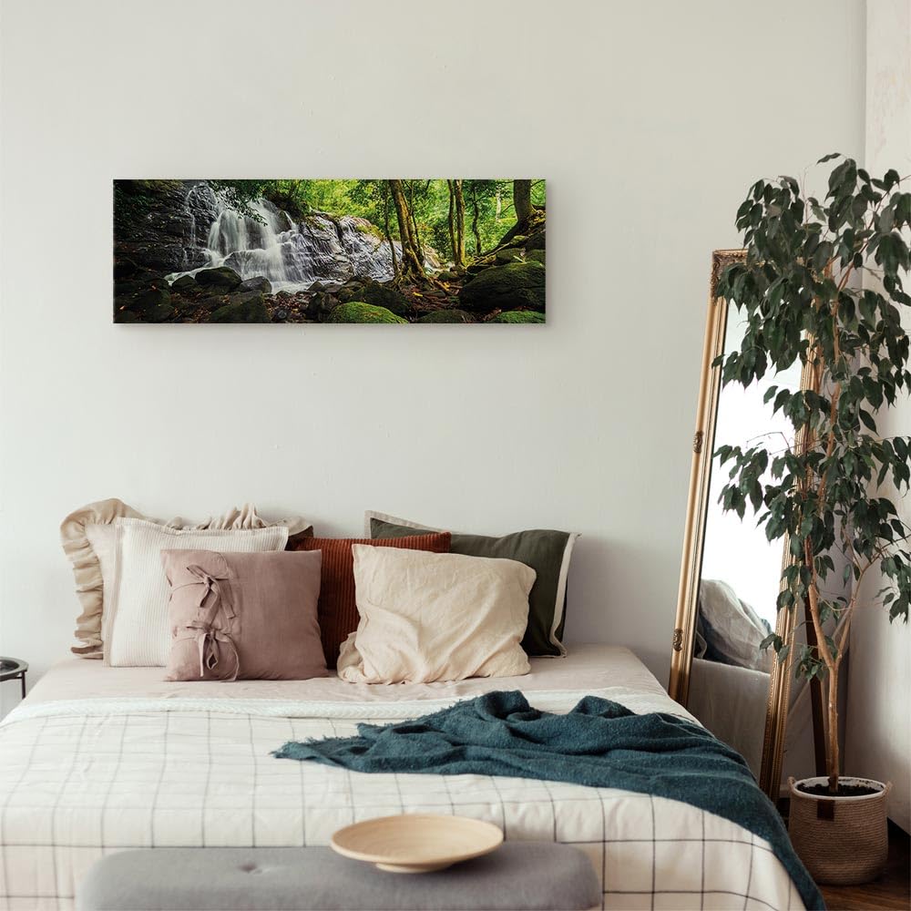 murando - Akustikbild Akustikbild Grüner Bach, 150x50 cm, 1-teilig, Büro