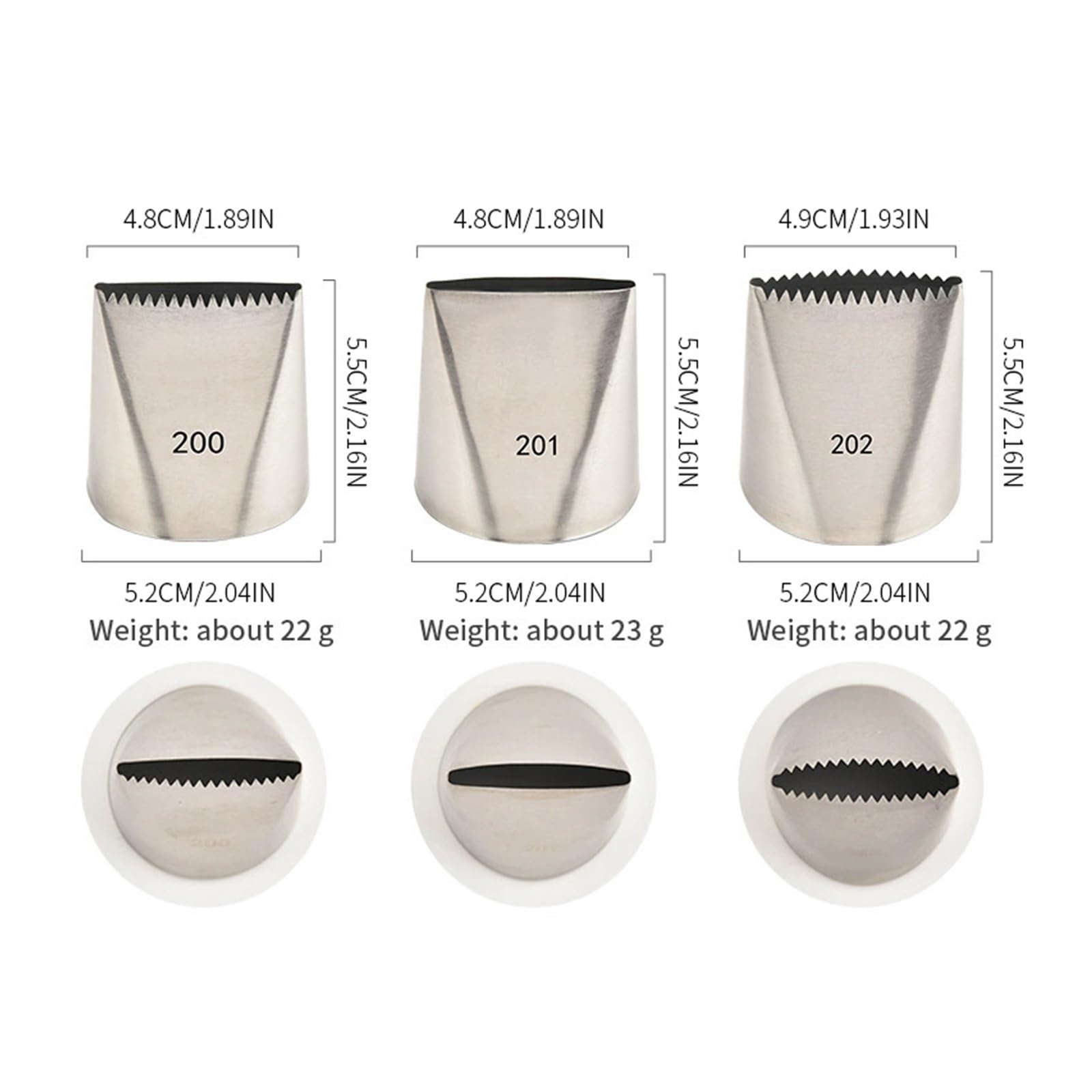 Set di 3 beccucci russi per decorare torte, per pasticceria, cupcake, torte, biscotti (3 pezzi)