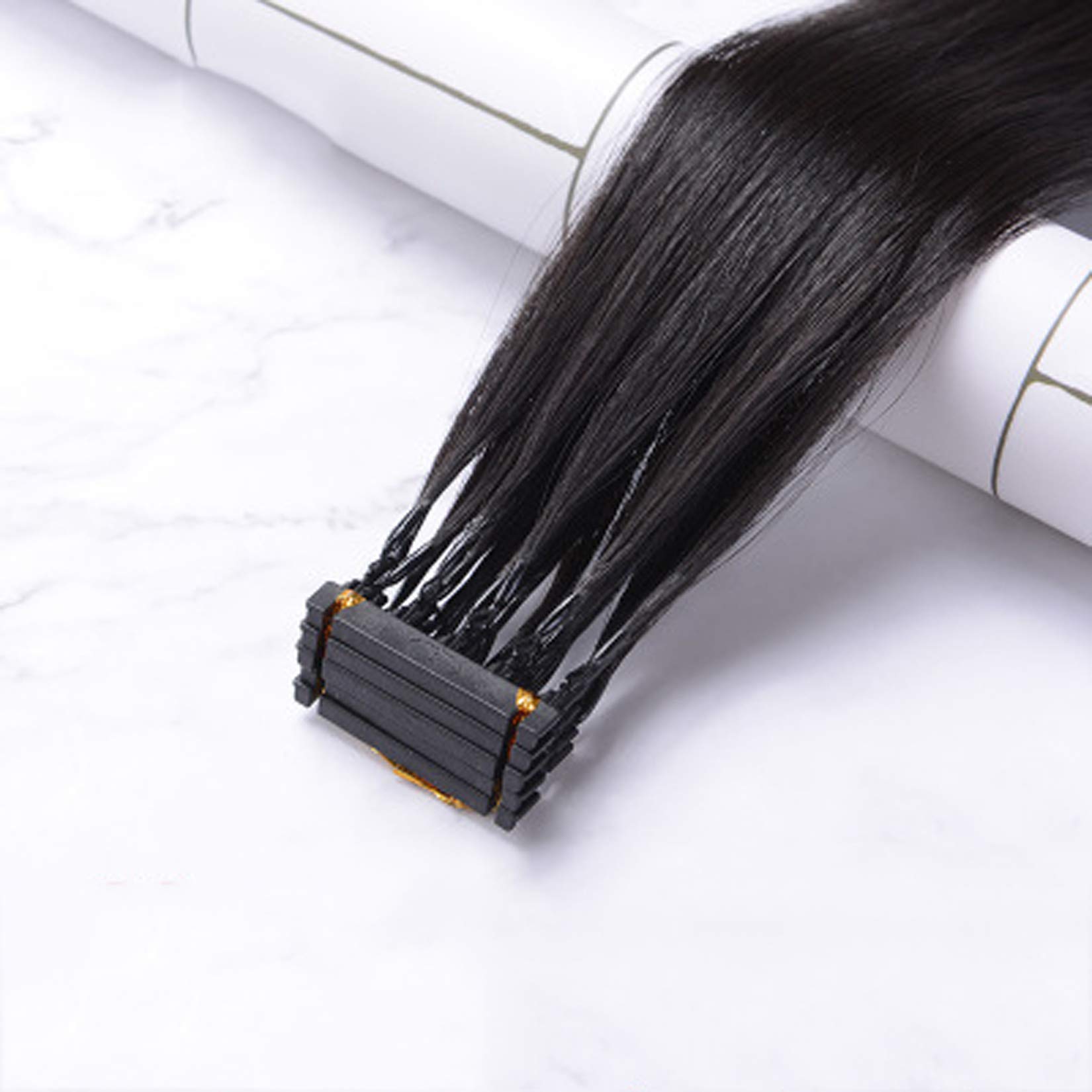 Estensione dei capelli di seconda generazione 6D Capelli vergini puri Estensione dei capelli senza cuciture 6D Estensione naturale invisibile dei capelli di seconda generazione 10 righe,22"(55cm)