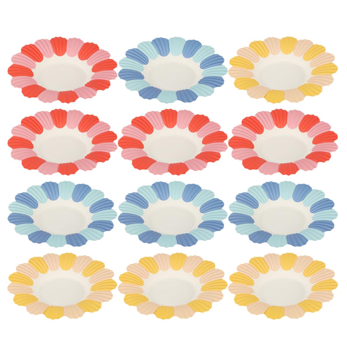 Assiettes jetables papier fleur lot de 150 | Vaisselle fête enfants pour snacks et popcorn