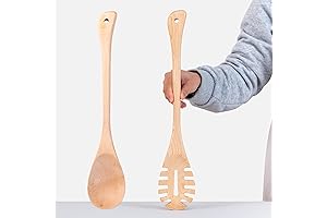 17" Wooden Spaghetti Spoon for Quick, Easy, and Flavorful Pasta Meals