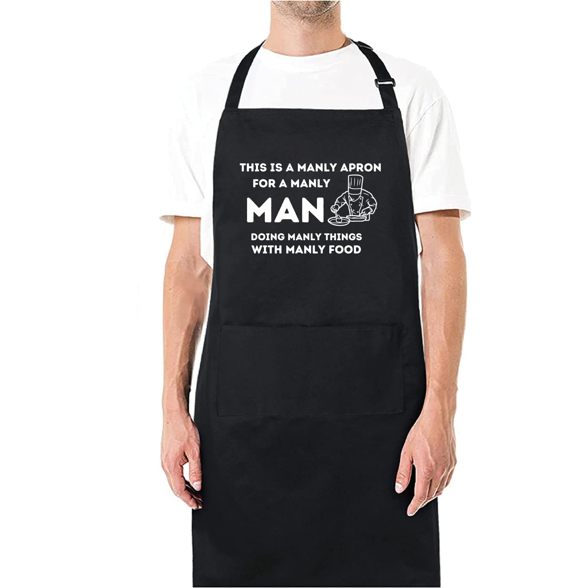 Este es un delantal masculino para un hombre varonil, divertido regalo de cumpleaños para papá, marido, suegro, padrastro, mejor papá, delantal para papá para parrilla, barbacoa, cocina, chef, regalo