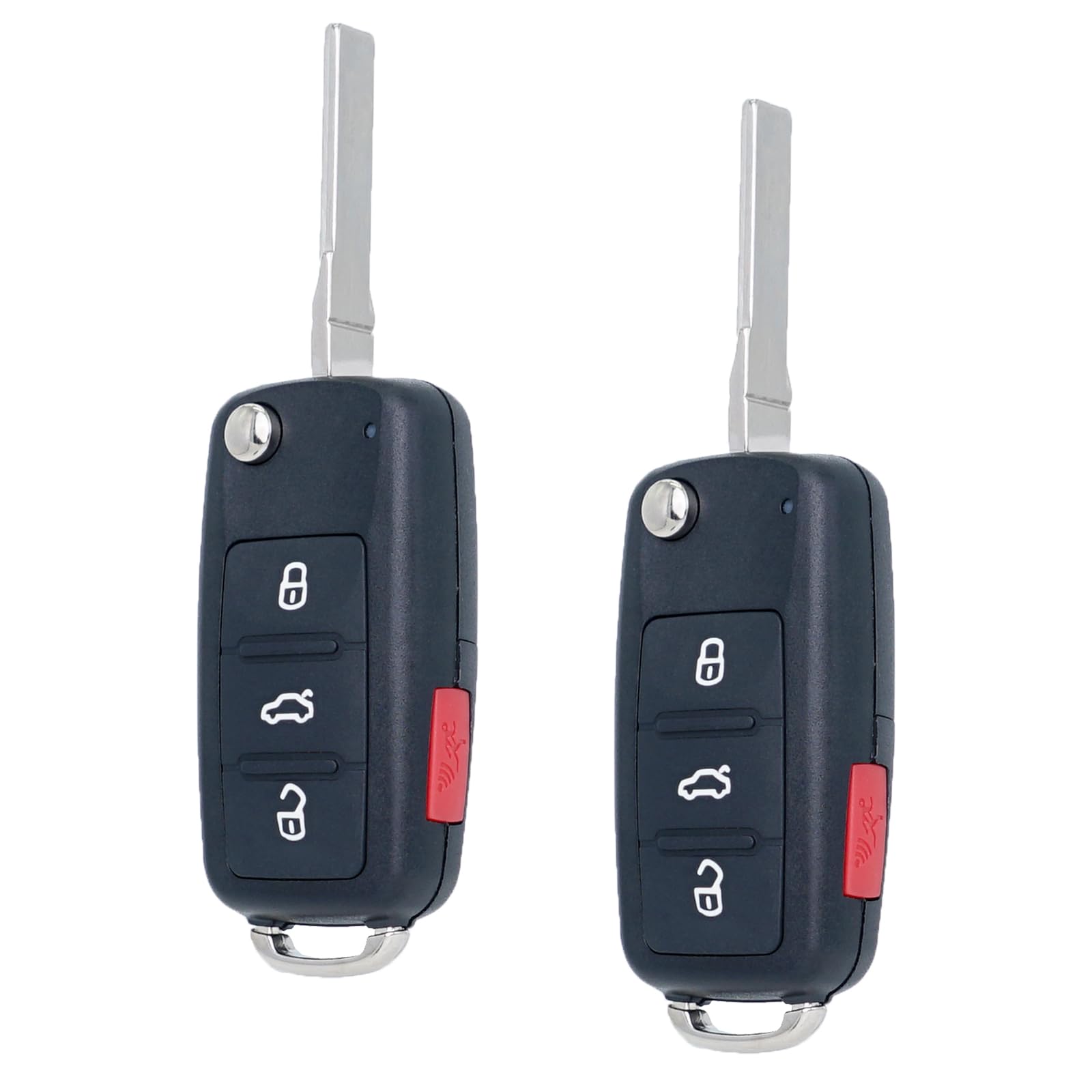 Photo 1 of SUPALAND Key Fob Replacement Fits for 2012-2016 Volkswagen Jetta Passat Tiguan Beetle CC Eos Golf GTI Touarge VW Flip Key Remote Control Keyless Entry NBG010180T 5K0837202AK 4 Button (Set of 2)