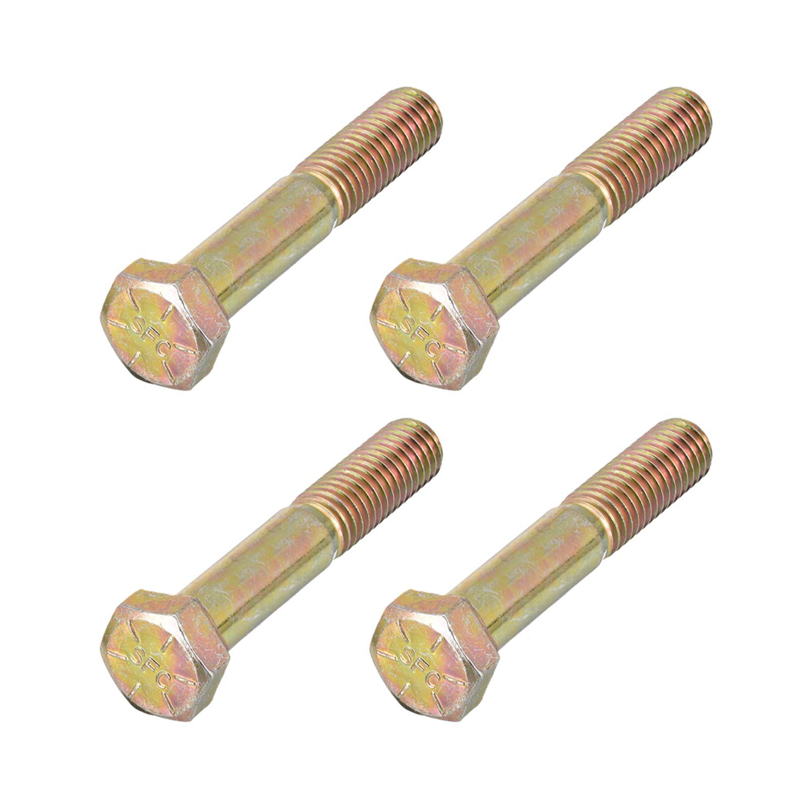 METALLIXITY Hex Bolts (1/2-20x3") 4Pcs, Grade 8 Carbon Steel Zinc Plated Partial Threaded