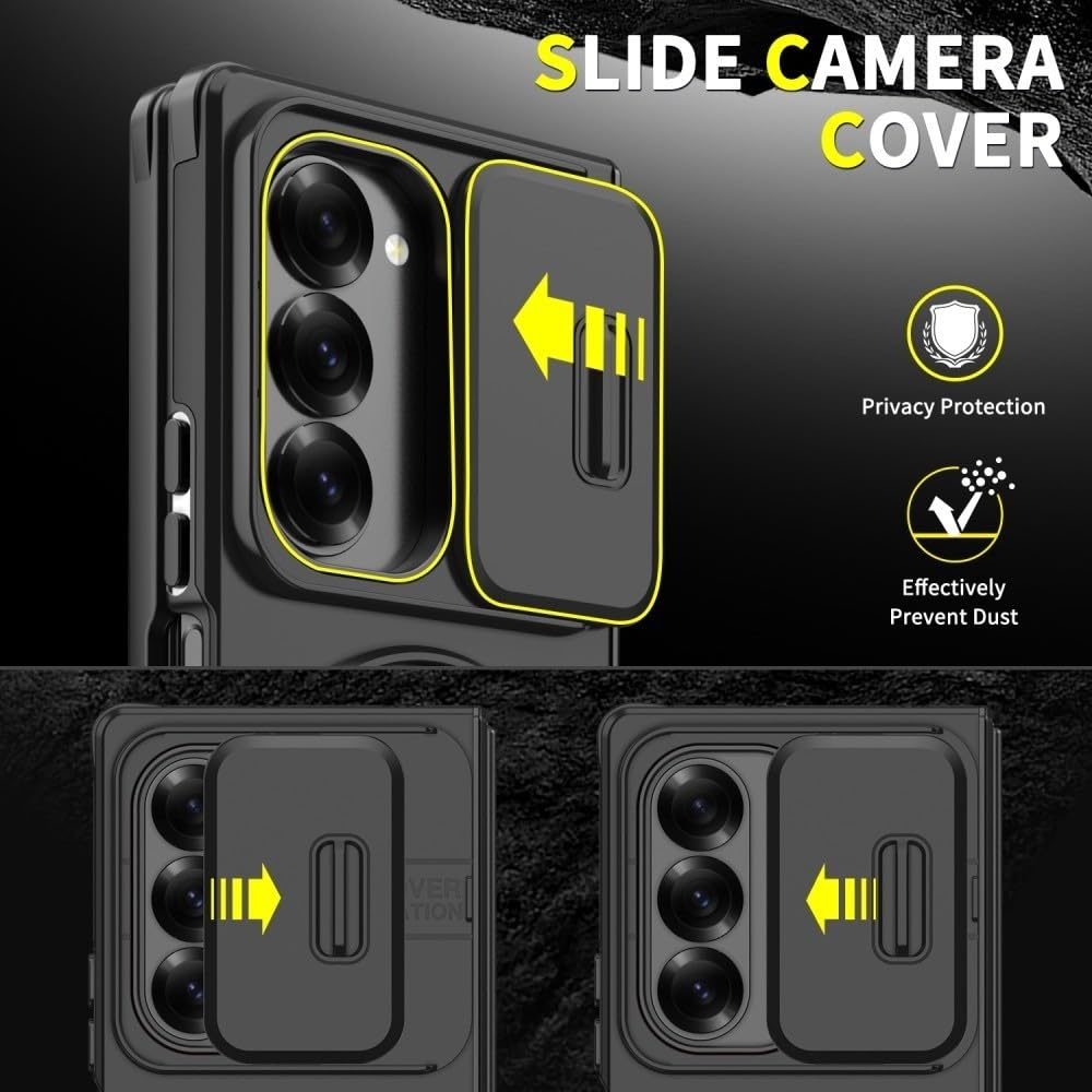Generic Funda compatible con Samsung Galaxy Z Fold 8 Ultra (color: plateado) con soporte de anillo, funda rígida con tapa trasera