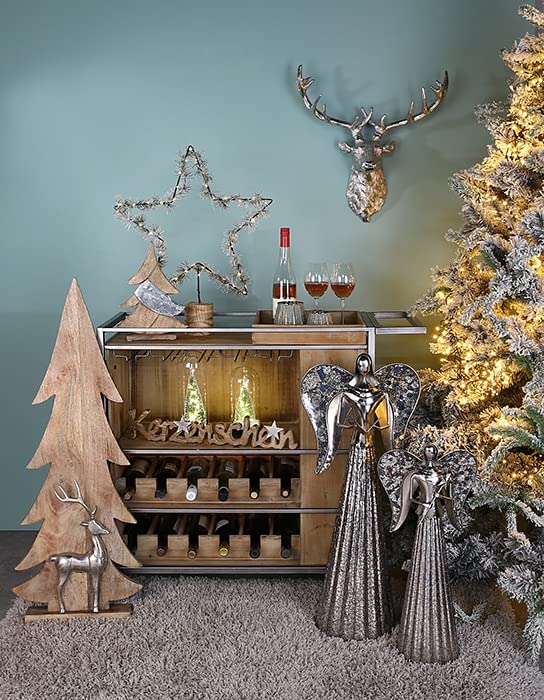 GILDE Deko Figur Engel XL - Weihnachtsengel - Höhe 60 cm, 84060, Silberfarben