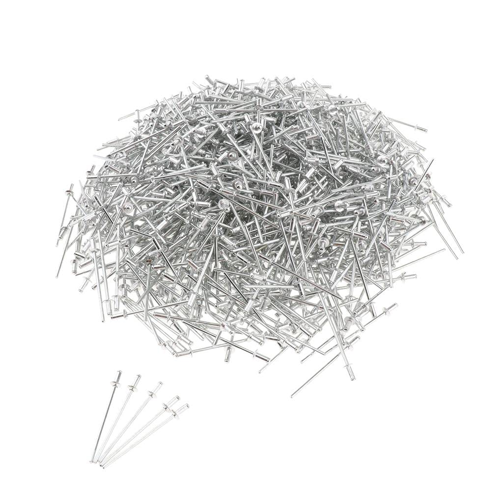 1000 Rivets Aveugles en Aluminium, Rivets à Noyau Ouvert, Rivets Assortis, Résistants à La Rouille, Robustes, pour Les Projets de Construction et Les, 2.4x5mm