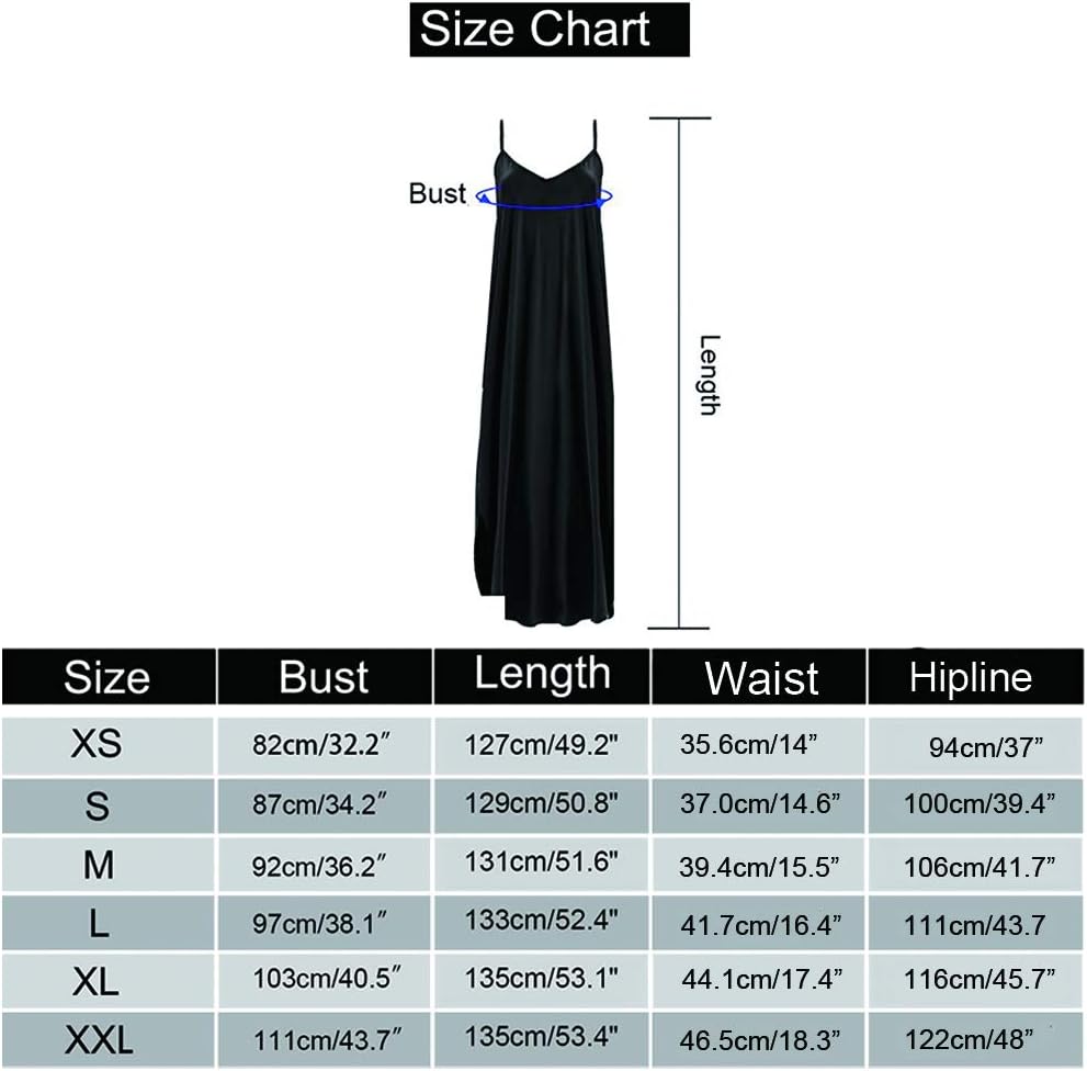 Donnalla Womens Summer Casual Loose V-Neck Dress Sleeveless Long Nightgown Spaghetti Strap Split Maxi Dresses(Geometric Small)