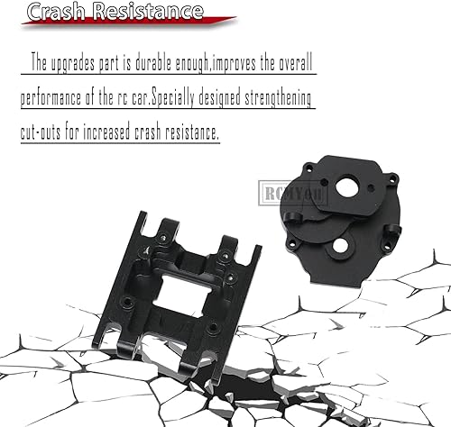 Miniatura 4 de Piezas de actualización RC para 118 TRX4M, caja de transmisión de aluminio y soporte de marco central de caja de cambios de aleación color negro