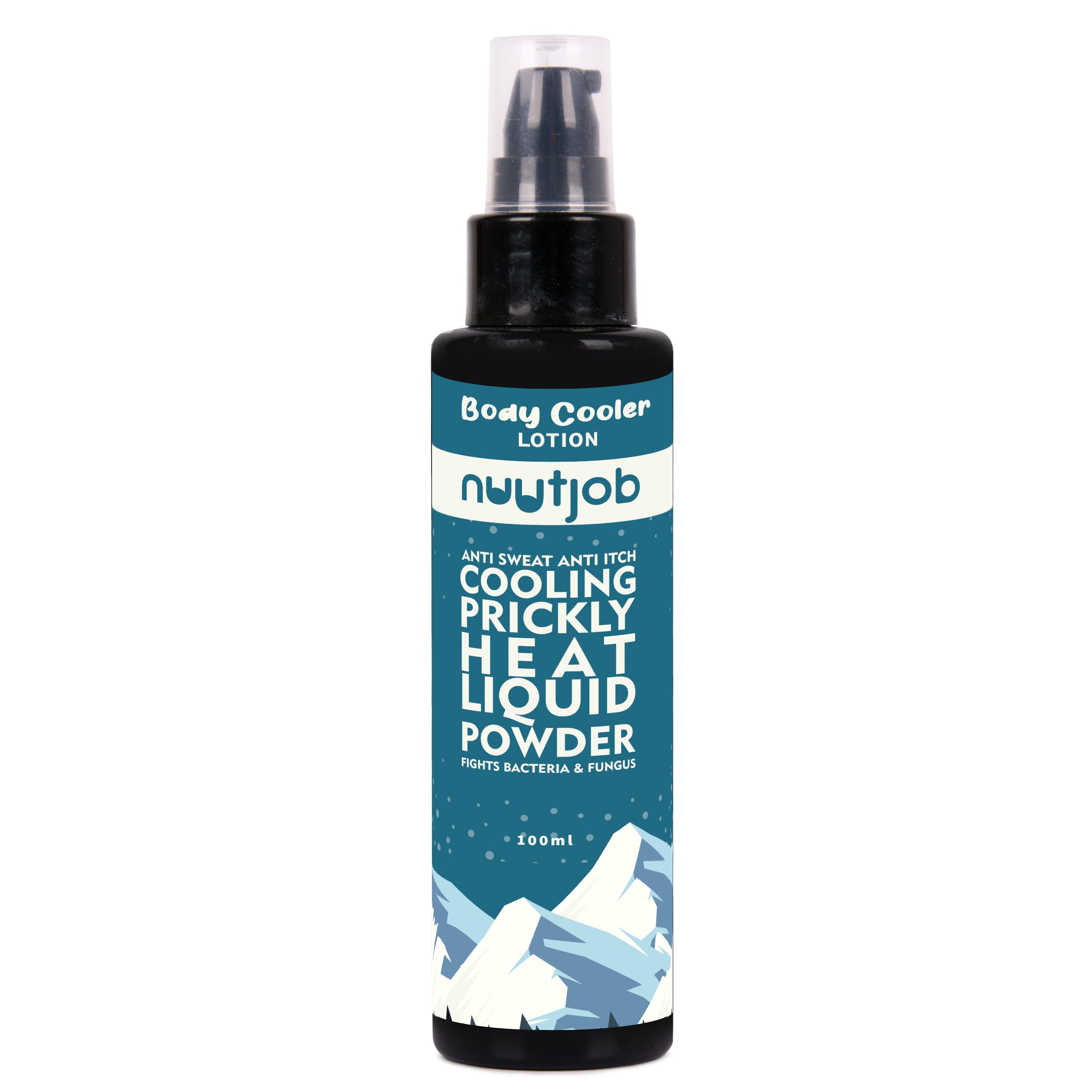 Nuutjob Body Cooler | Instant Cooling Liquid Powder for Body | Prickly Heat Powder Replacement | No Sweat, Smell, Chafing & Irritation | Instant Freshness | Long Lasting Cooling Relief | For Men & Boys | 100 ml