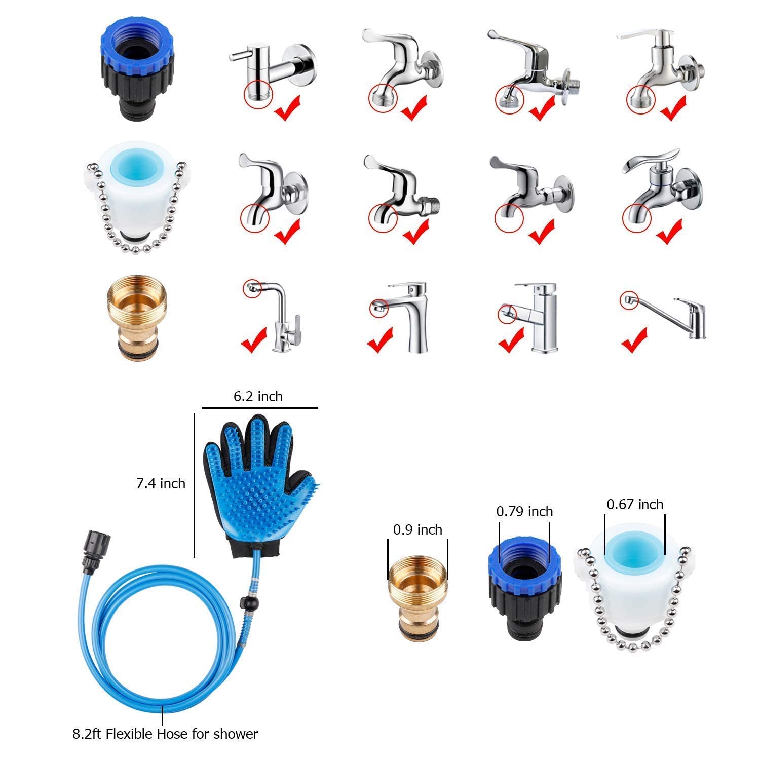 Marrone 2 in 1 Pet Shower Sprayer Bath Massage Brush Scrubber Handheld Dog Shower Sprayer Dog Grooming Hose Sprayer Silicone Dog Shower Head for Bathing Grooming Massage 1