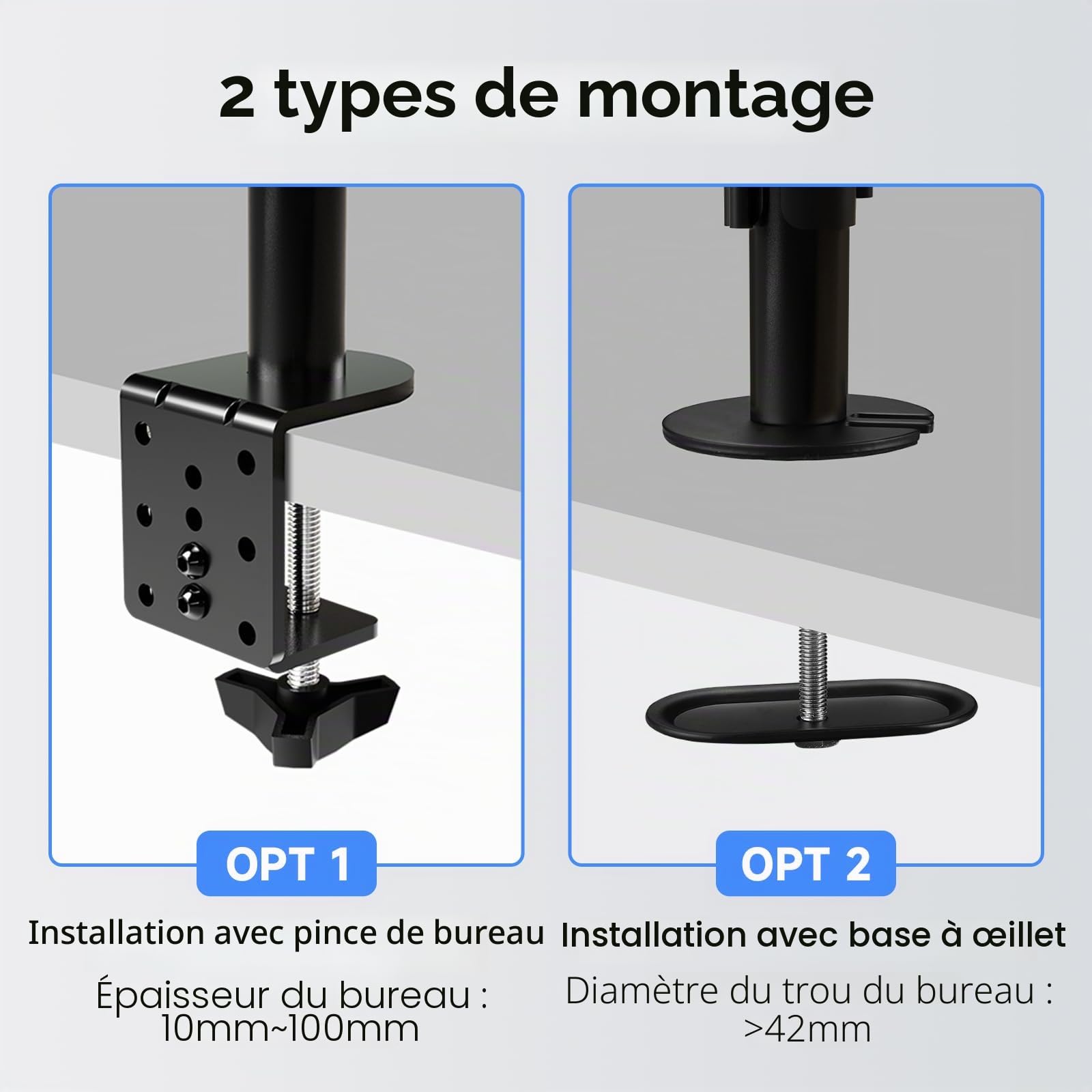 Suptek Support Écran PC avec Plateau pour Ordinateur Portable, Support Moniteur LCD/LED, Rehausseur d'Écran Bureau