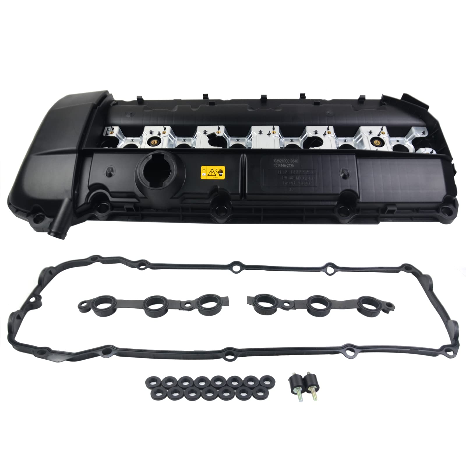 Bisenya Couvercle de soupape de culasse de moteur Compatible avec les séries 3 5 7 E46 E39 E38 X5 E53 Z3 E36 11121432928