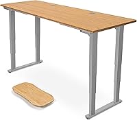 Vista 28 de Uplift - Escritorio eléctrico de pie con curva de bambú (60 x 30 pulgadas) V2 (negro) Escritorio de pie ajustable de 4 patas, teclado avanzado