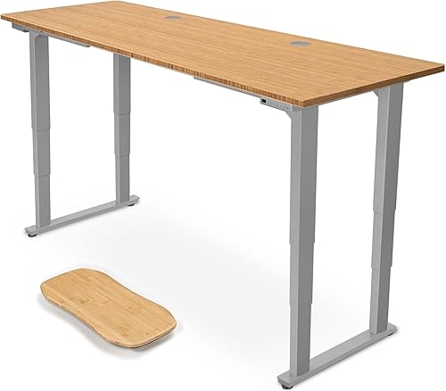 Miniatura 28 de Uplift - Escritorio eléctrico de pie con curva de bambú (60 x 30 pulgadas) V2 (negro) Escritorio de pie ajustable de 4 patas, teclado avanzado