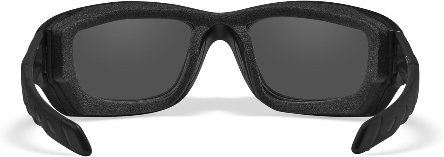 Wiley X Gravity Sunglasses, ANSI Z87 Safety Glasses for Men and Women, UV Eye Protection for Shooting, Fishing, Biking, and Extreme Sports, Matte Black Frames, Smoke Grey Tinted Lenses, Rx Rim
