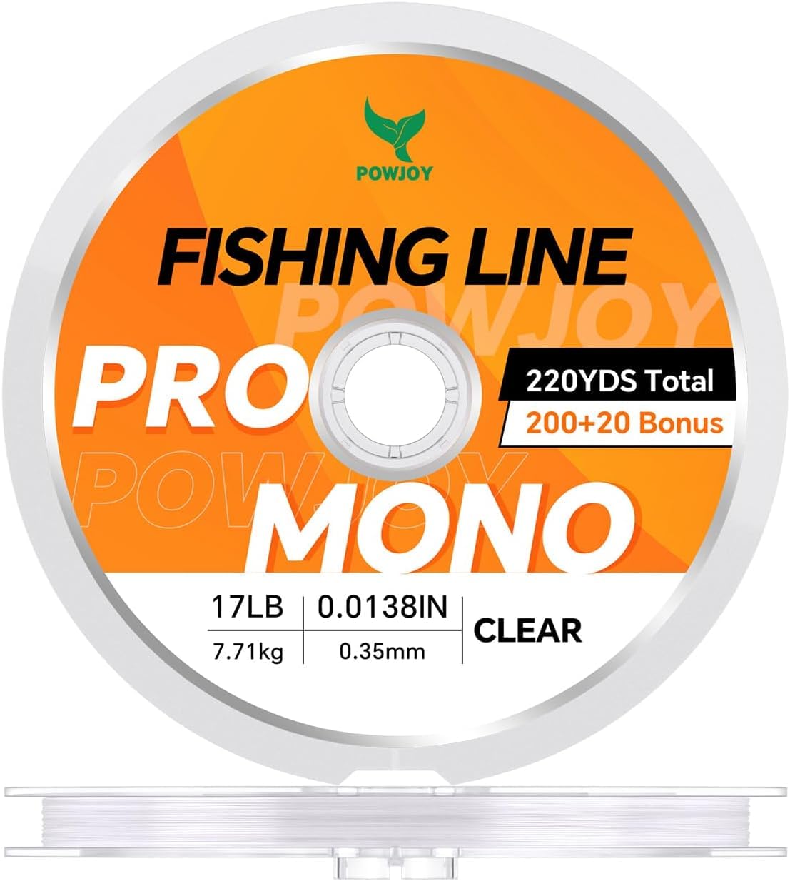 Monofilament Fishing Line with Knot Guide Cards for Beginners to Pro | Low Memory Smooth Casting String Tangle-Free Snap Ring, Nylon Mono Fishing Wire, 15/20/30/50/80 LB, Freshwater &amp; Saltwater