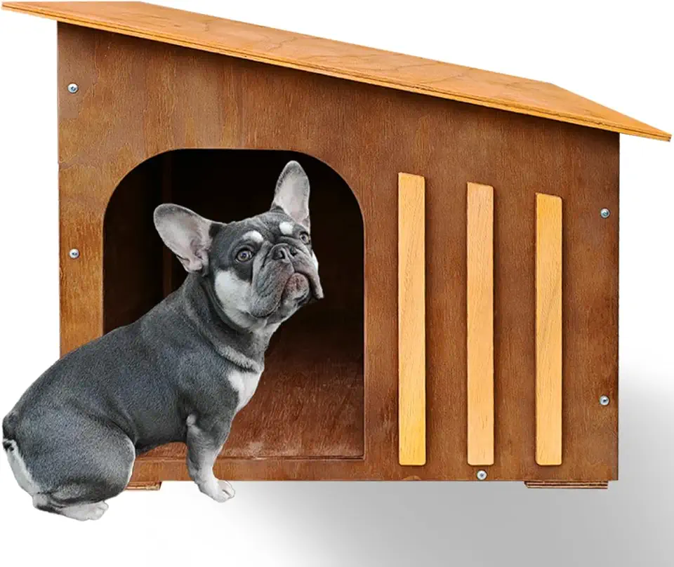 Casinha de Cachorro em Madeira Resistente à Chuva Pequeno Hunda