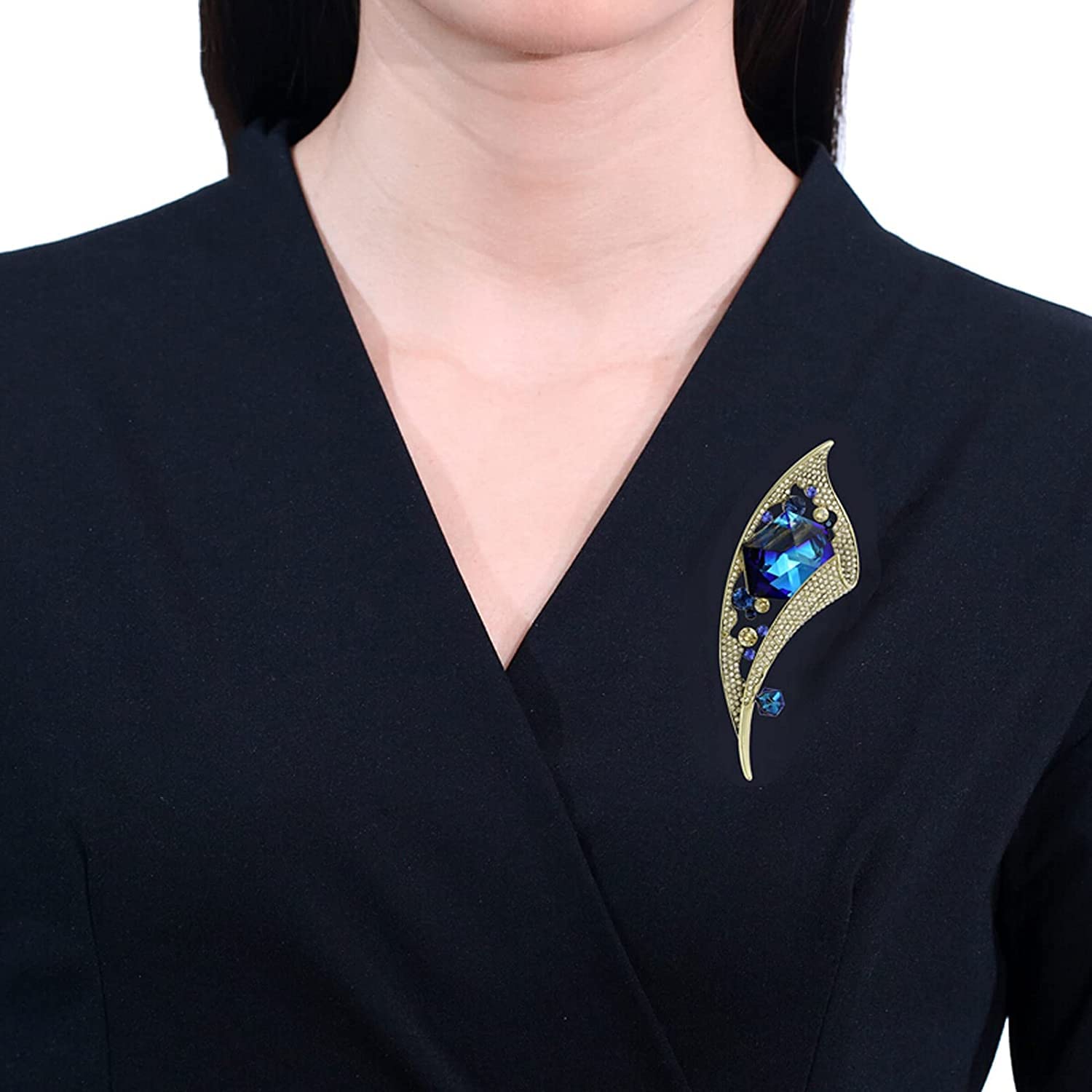 LNNSHX Broche Broche Elegante Broche único Solapa Bufanda Ropa Ramillete Ramillete De Cristal Accesorios Damas Cumpleaños Boda Baile De Graduación San Valentín Broches Decorativos para Mujer