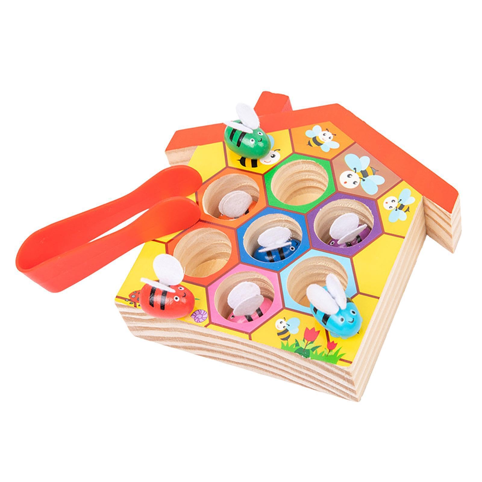 QLECXZI Clip Small Bees Toy Game With tional Beehive Puzzle Promoting Kids Learning Fun And Development Skills Color Cognitive Leaning tional Toys Beehive