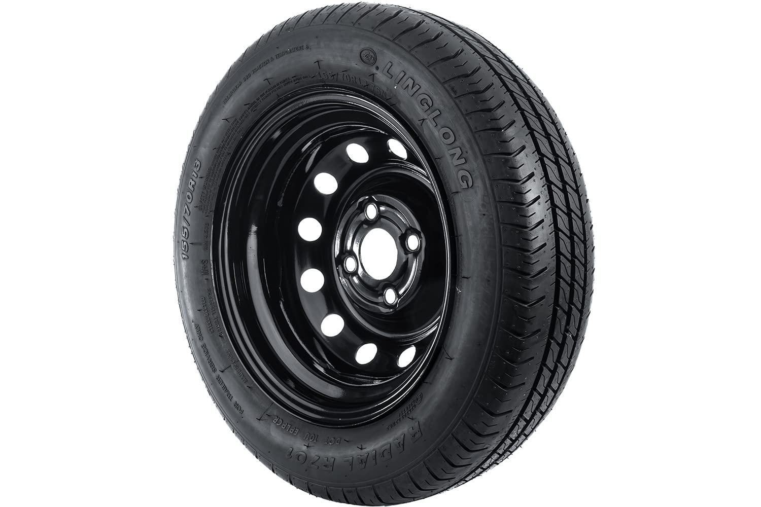 Roue de remorque 155/70 R13 LINGLONG R701 75N avec jante acier noire UNITRAILER 4Jx13 H2 4x100 ET30 – roue complète 13 pouces pour remorques et caravane