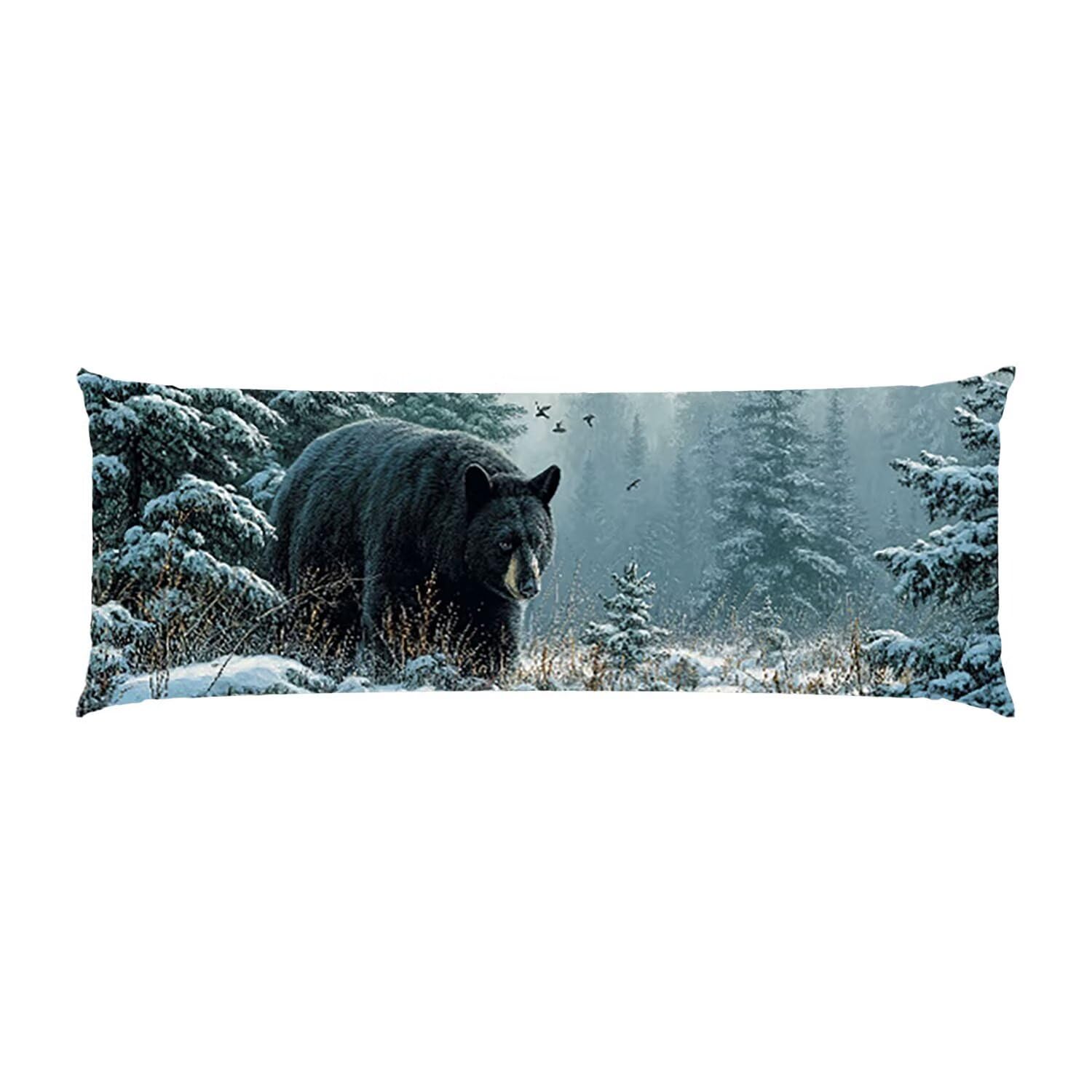 Poduszka do ciała Ciąża 60 x 180 cm, ergonomiczne wsparcie całego ciała, poszewki na poduszki do karmienia i ciąży z nadającą się do prania aksamitną poszewką, na plecy, brzuch i nogi (zimowy czarny