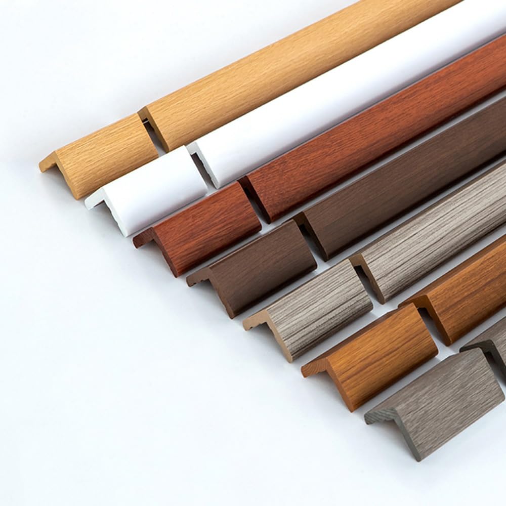 Protectores De Esquinas De Madera En L 80/100/120 Cm Protector De Esquinas De Pared Tira De Borde para Puertas Ventanas Gabinetes Borde De Baldosa(Cappuccino,120cm)