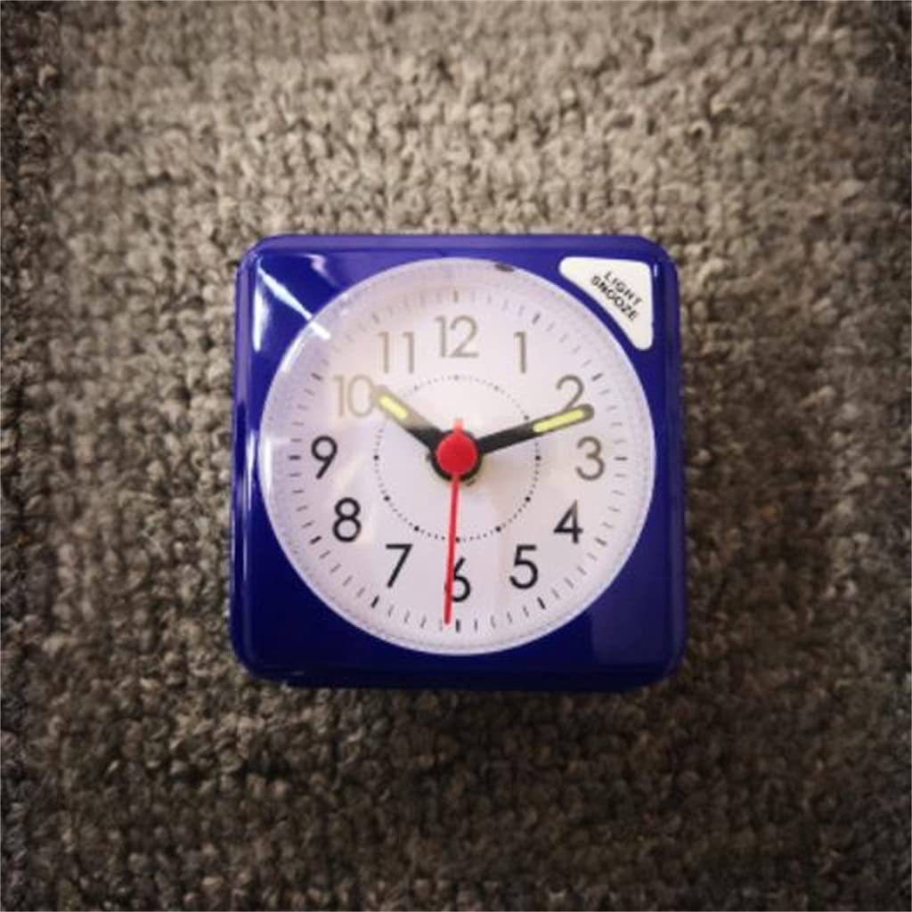 NSUQOA Silent Student Alarm Clock Creative Concise Antique Snooze Straps Night Light Table Clock Simple mini Alarm Black