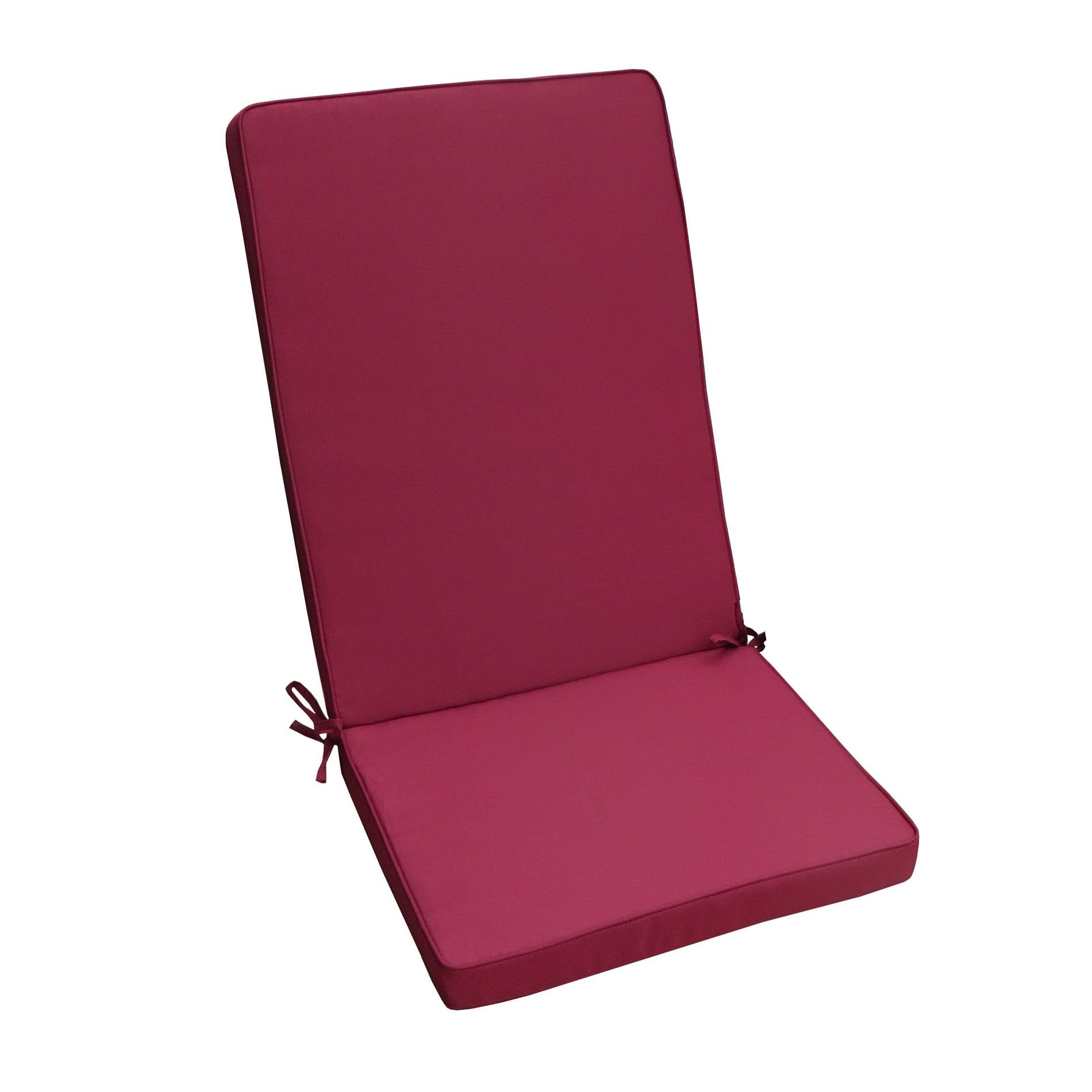 milani home - cuscino medio seduta e schienale, Sanaty, sfoderabile con lacci, poliestere, magenta, 90 x 40 x 4 cm