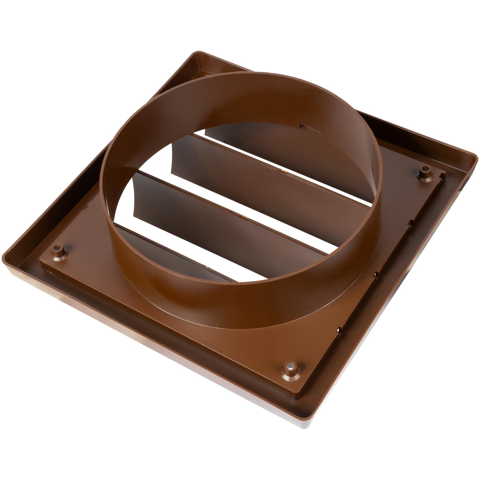 Vent Systems diameter 6" Inch Brown Plastic Exterior Vent Cover, Heavy-Duty Louvered Grille with Mesh Screen, Airflow Shutter - Image 3