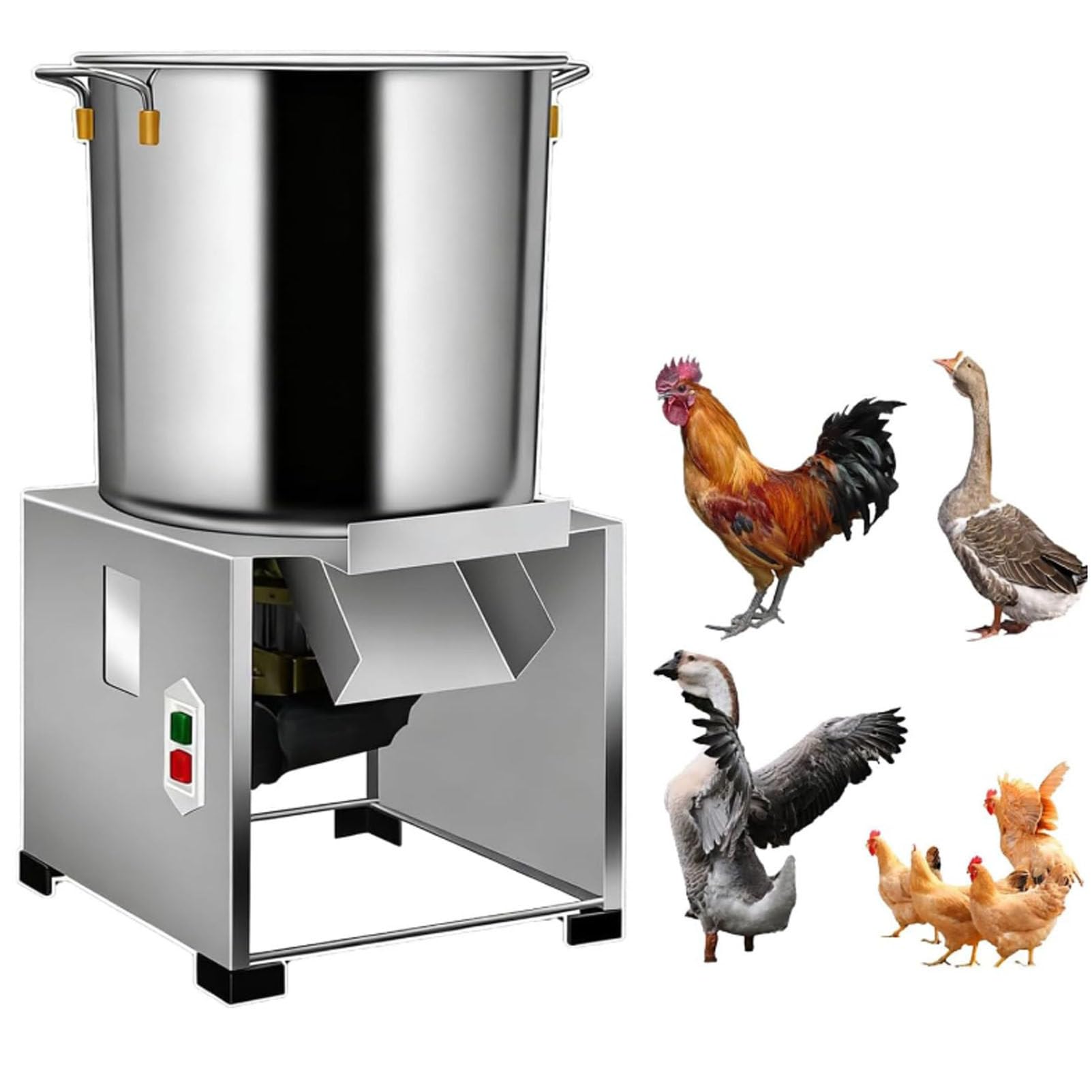 Hydravex Electric Vegetable Chopper Shredder, Poultry Feed Processing Stainless Steel Food Processor with Large Feed Port for Poultry Feed & Animal Feeding 1000W