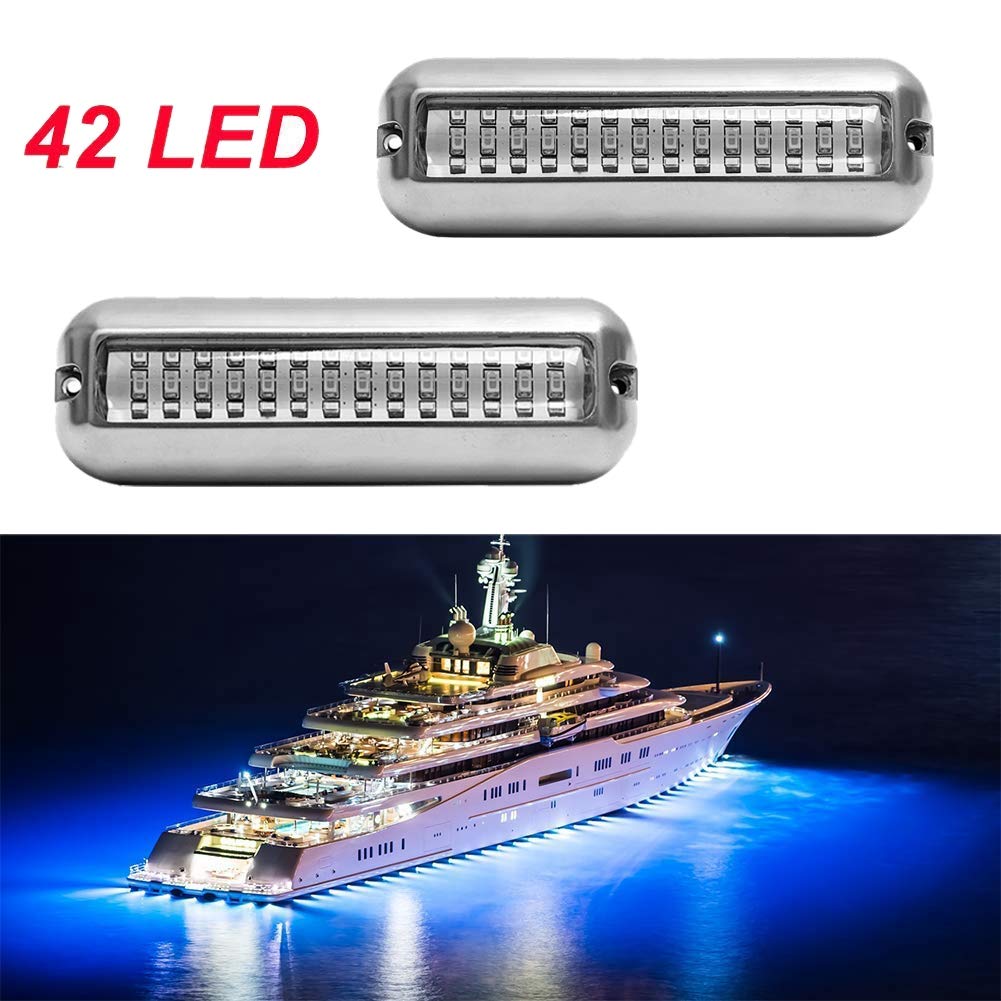2 pezzi 42 LED barca scarica luce barche luce blu subacquea pontone luce marina