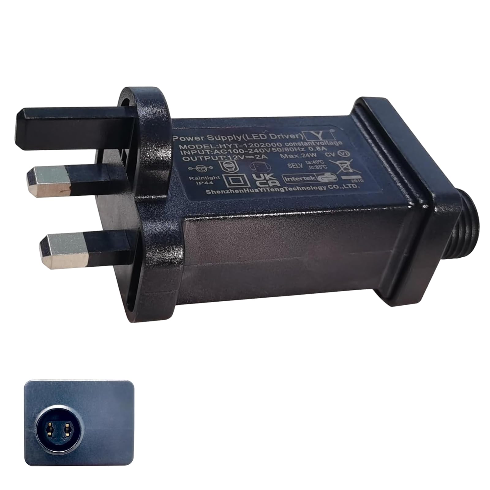 Flomiara Transformer Plug for Christmas Lights, Led Transformer, 12V 2A IP44 Waterproof Replacement Plug, Indoor Outdoor Lights Power Supply for Xmas Lights, Net Lights, Icicle Lights (12v 24w)
