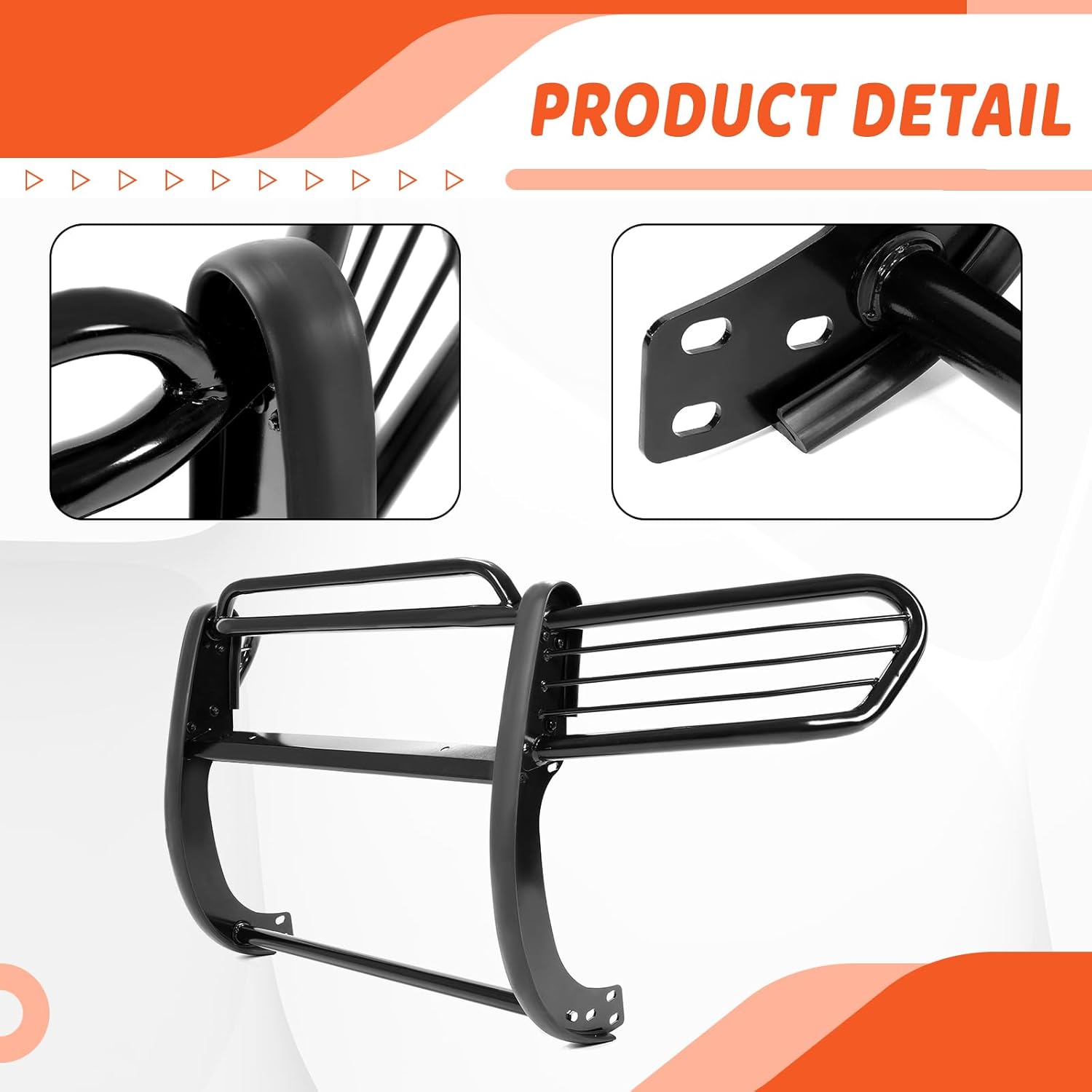 Kojem Grill Guard Compatible with 2003-2009 Toyota 4Runner Steel Front Black Light Bull Bar Bumper Grill Grille Guard Protector Brush Push Bar Powder Coated