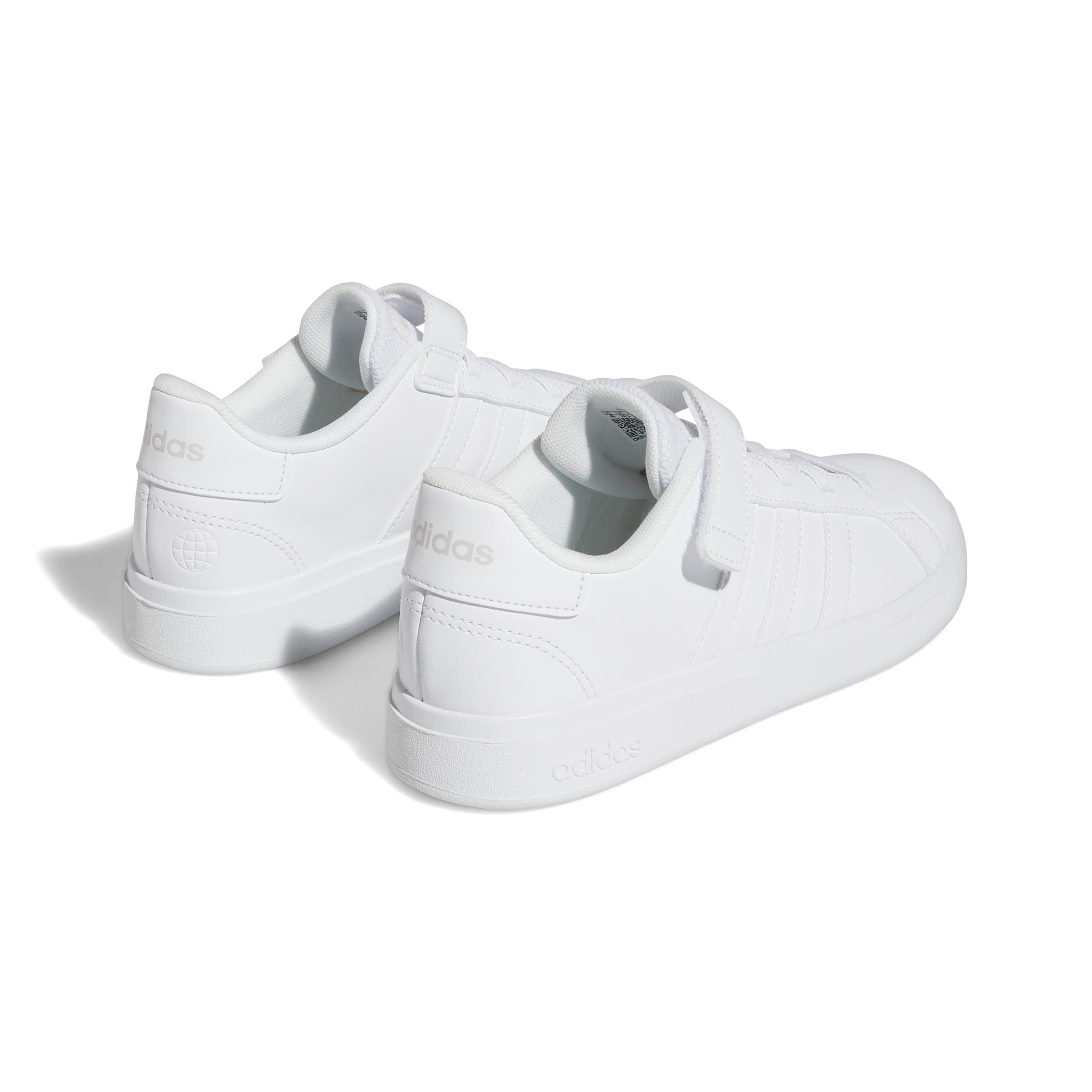 adidas Uniseks - dzieci Grand Court Elastic Lace and Strap, Sneakersy Ftwr White/Ftwr White/Grey One, 28 1/2 EU