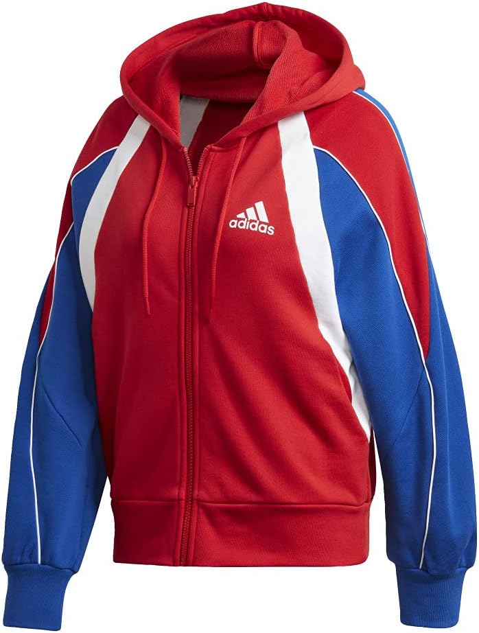 adidas womens Colorblock Full-zip Hoodie
