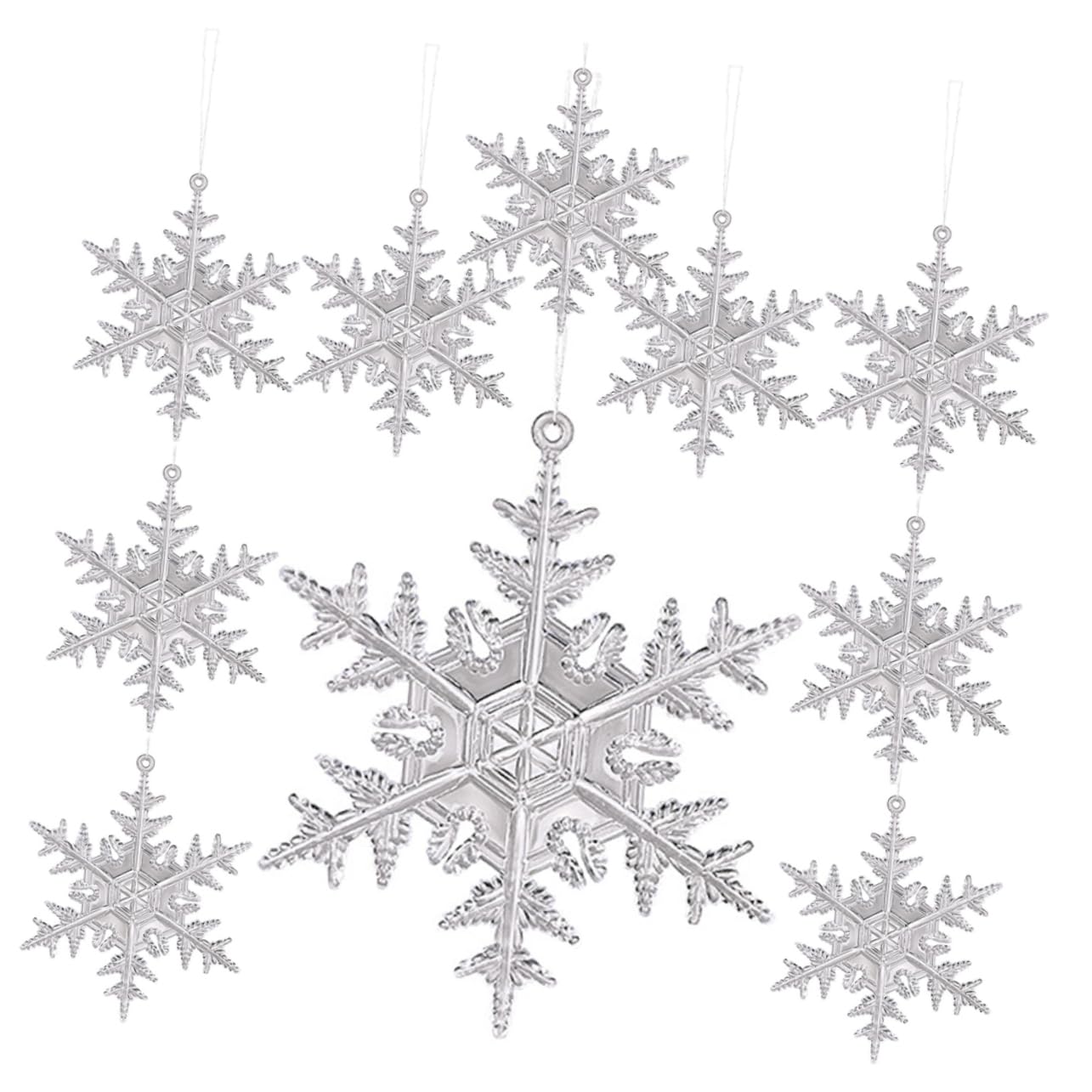 Cabilock 4 Set Di Decorazioni Uniche Per Lalbero Di Natale A Forma Di Fiocco Di Neve Ornamenti in Acrilico Appesi Per Lalbero Di Natale 12 Pezzi * 4