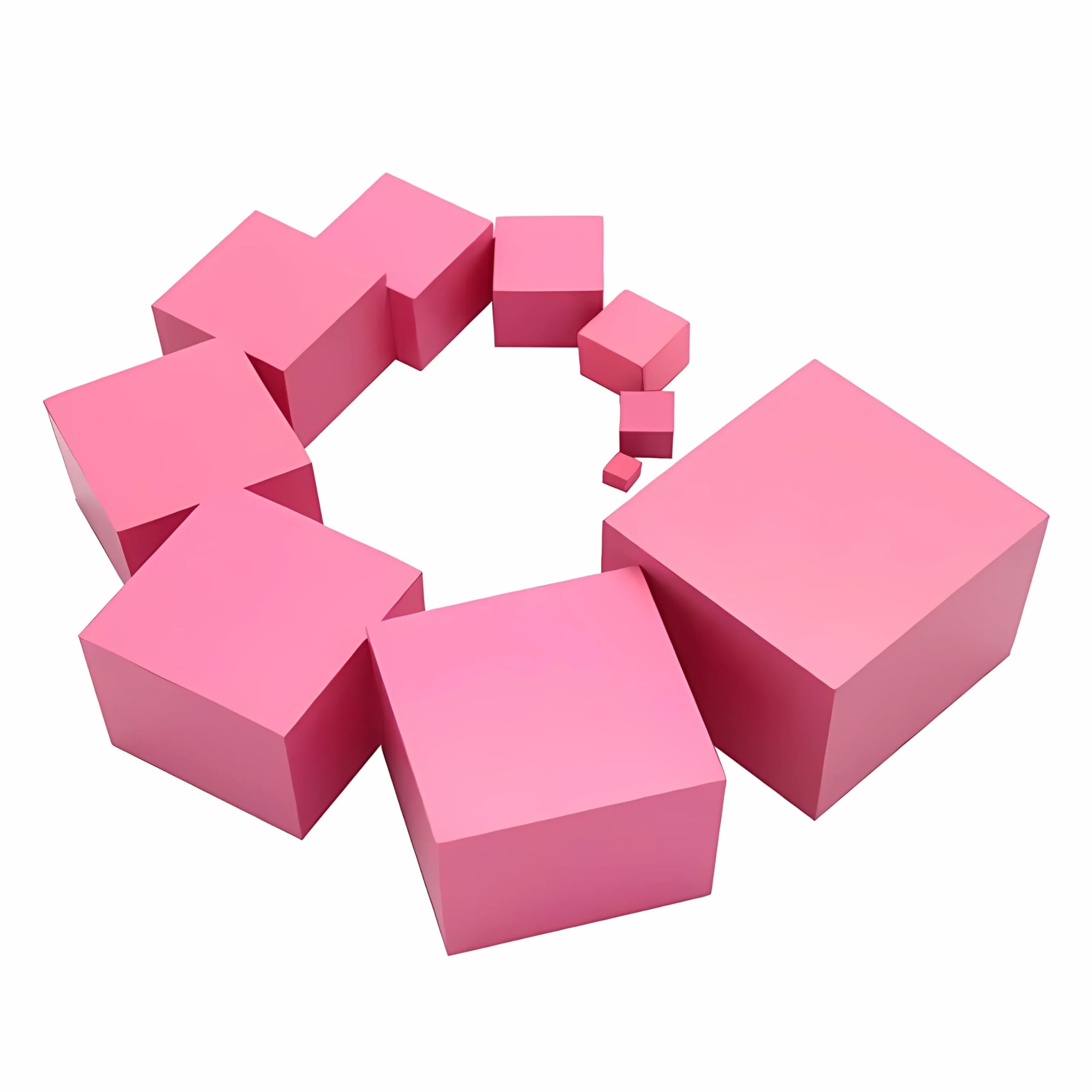 Rosa Turm Montessori Spielzeug - 10 Holzwürfel, Sensorisches Lernen, 2-6 Jahre