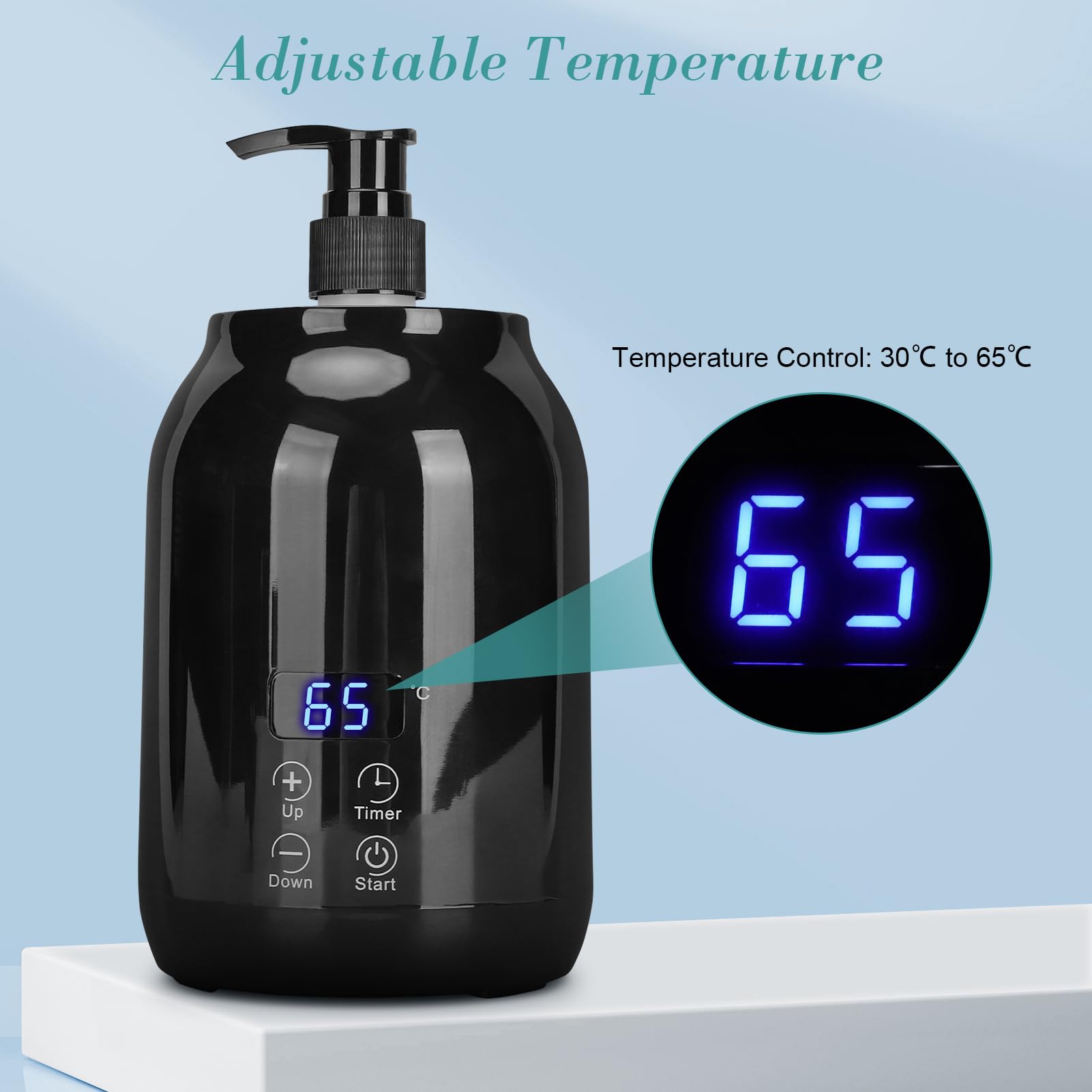 Chauffe-huile essentielle, affichage LED, réglage de la température, chauffe-bouteille d'huile de massage , outil de massage portatif for chauffe-huile à bouteille for massage spa à domicile, salon pr