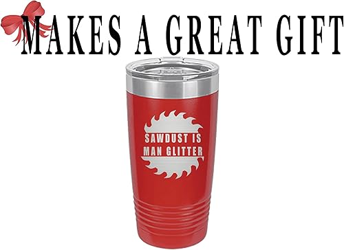 Miniatura 8 de Rogue River Tactical Funny Sawdust Is Man Glitter - Vaso de viaje grande de 20 onzas con tapa aislada al vacío caliente o frío regalo sarcástico