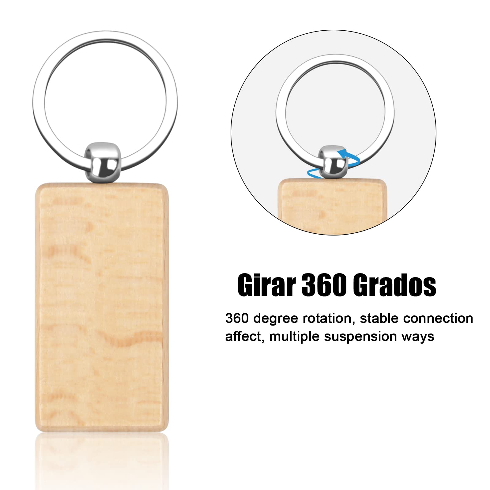 12 stuks blanco houten sleutelhangers, doe-het-zelf sleutelhangers kunnen graveren, doe-het-zelf witte houten sleutelhangers, ronde sleutelhanger, doe -het-zelf hout, rond, wit, houten sleutelhanger