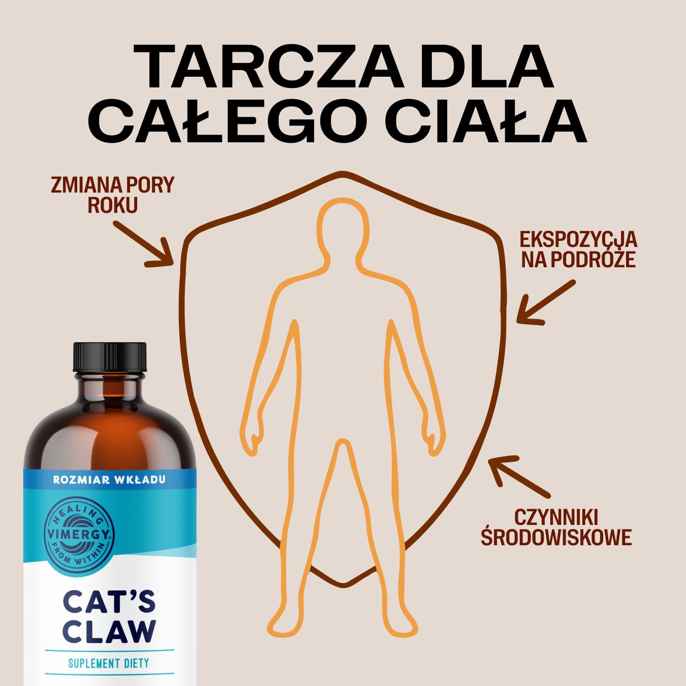 Suplement ziołowy Vimergy – Płynny organiczny Koci Pazur – Nowy, świeższy ekstrakt dla wsparcia antyoksydacyjnego – Vegański, paleo, bezglutenowy, koszerny – 120 porcji (240 ml)
