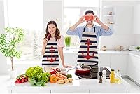 Vista 33 de Africa Map Giraffe Sunset Landscapes Kitchen Bib Apron Vintage Acacia Tree Animal Nature View Polyester Adjustable Apron for Outdoor BBQ Gardening