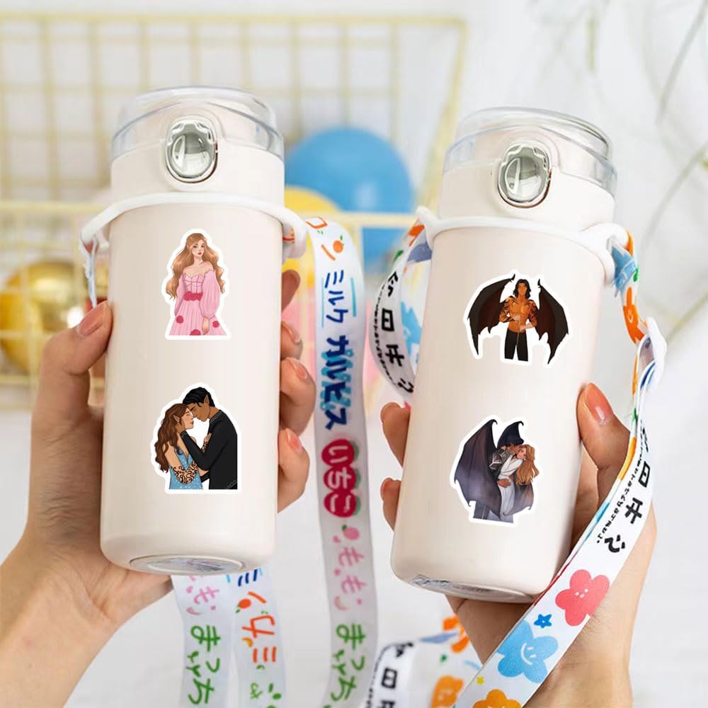 Acotar Novel Stickers (500pcs), 8 Sheets Aesthetics 1.5in Cartoon Decal Roll Self Adhesive Seals for Birthday Party Decoration Water Bottle Laptop Scrapbook Cards Envelope - Image 3