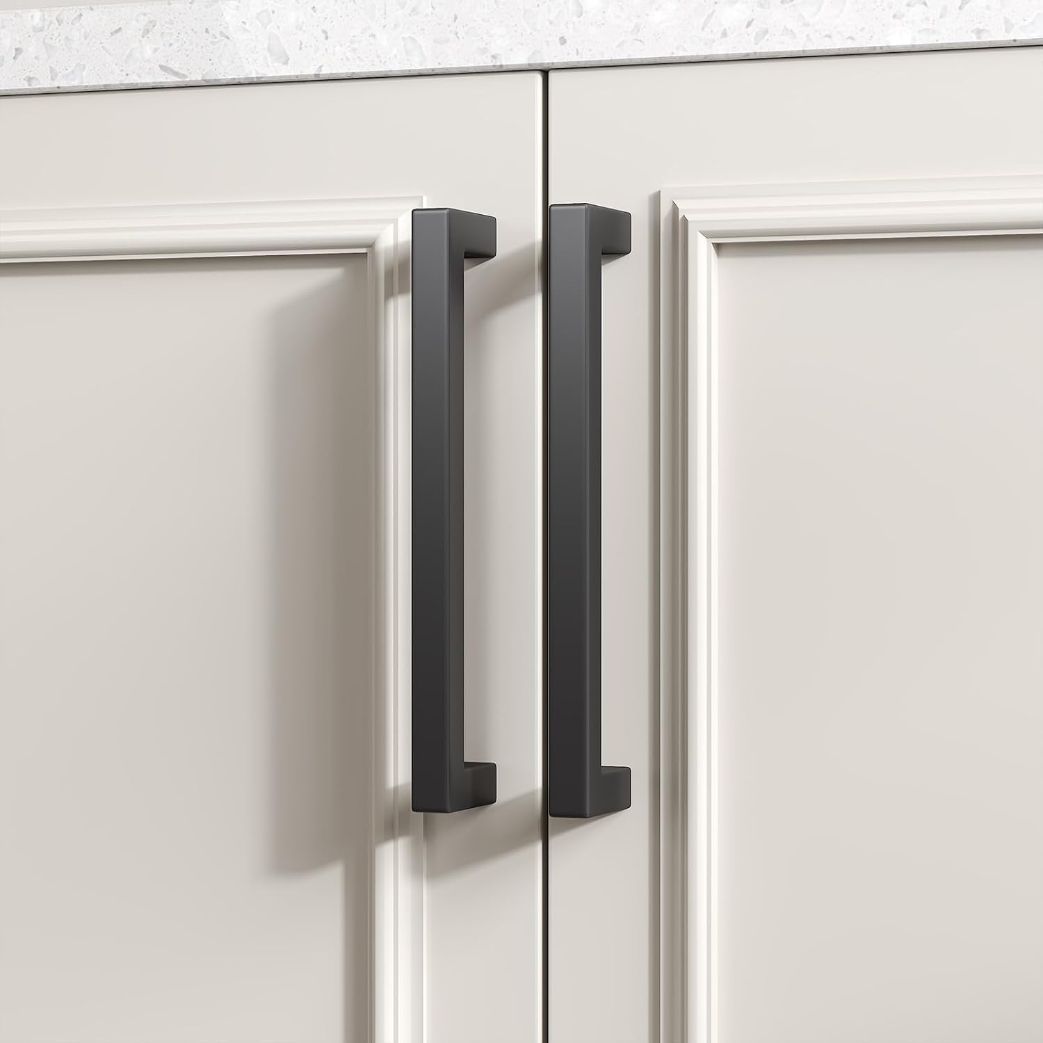 Goldenwarm 15 maniglie per armadi, 96 mm, distanza tra i fori, maniglie nere per mobili da cucina, maniglie in acciaio inox