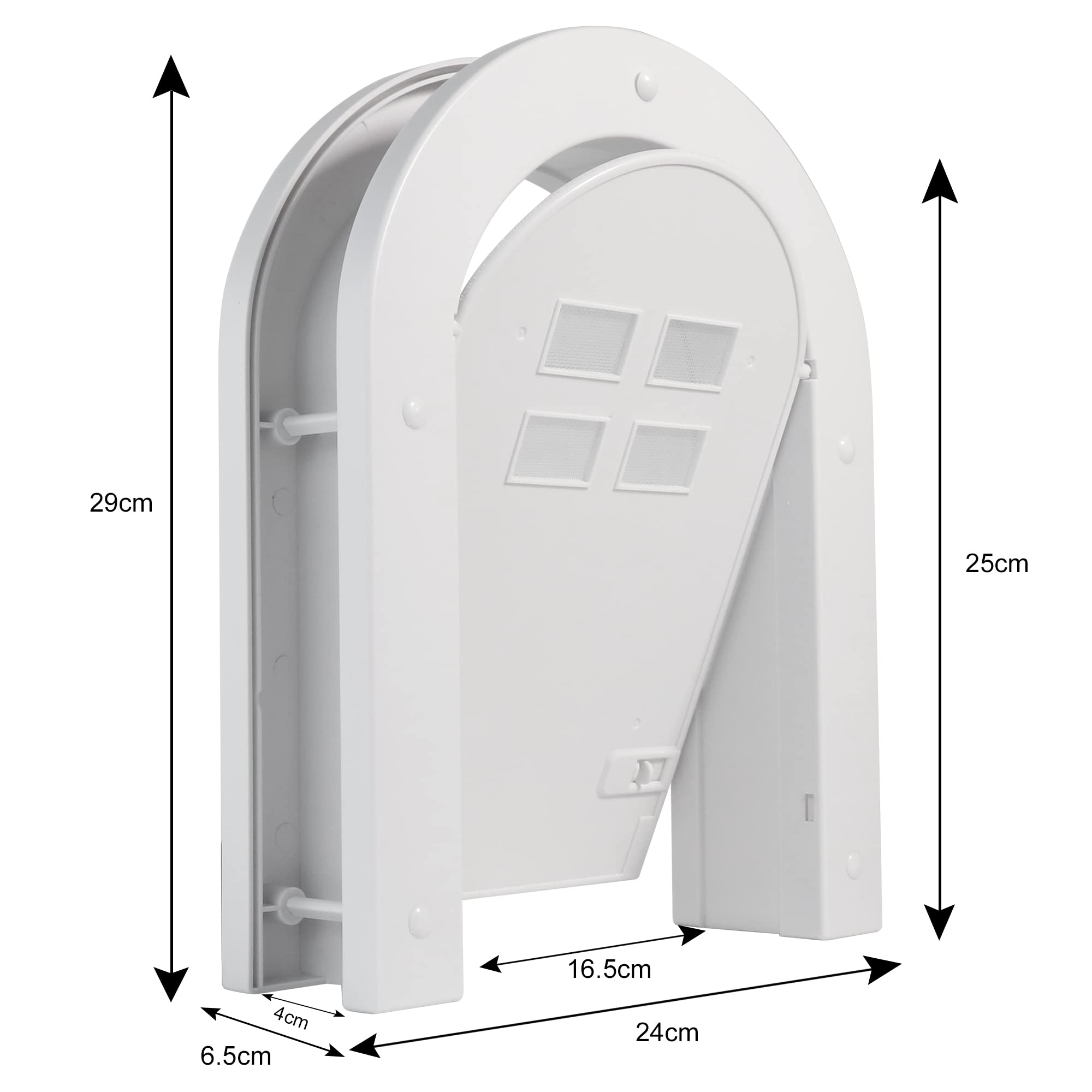 Wordcam Puerta interior para gatos, bloqueo de 2 vías para uso en interiores para gatos de hasta 20 libras, puertas de mascotas para gatos, gatitos y perros pequeños (blanco)