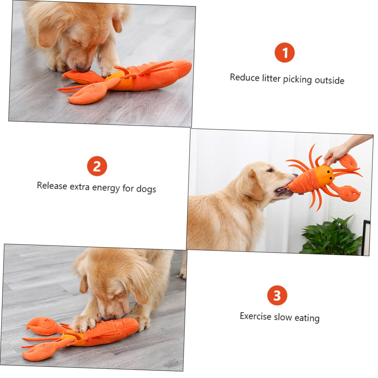 Angoily 3stücke Pet Snuffle Toy Für Hunde Cartoon-Lobster Design Interaktive Futter Und Trainingsmatte Fördert Langsames Fressen Und Schnüffelspiel Für Tägliche Beschäftigung Und