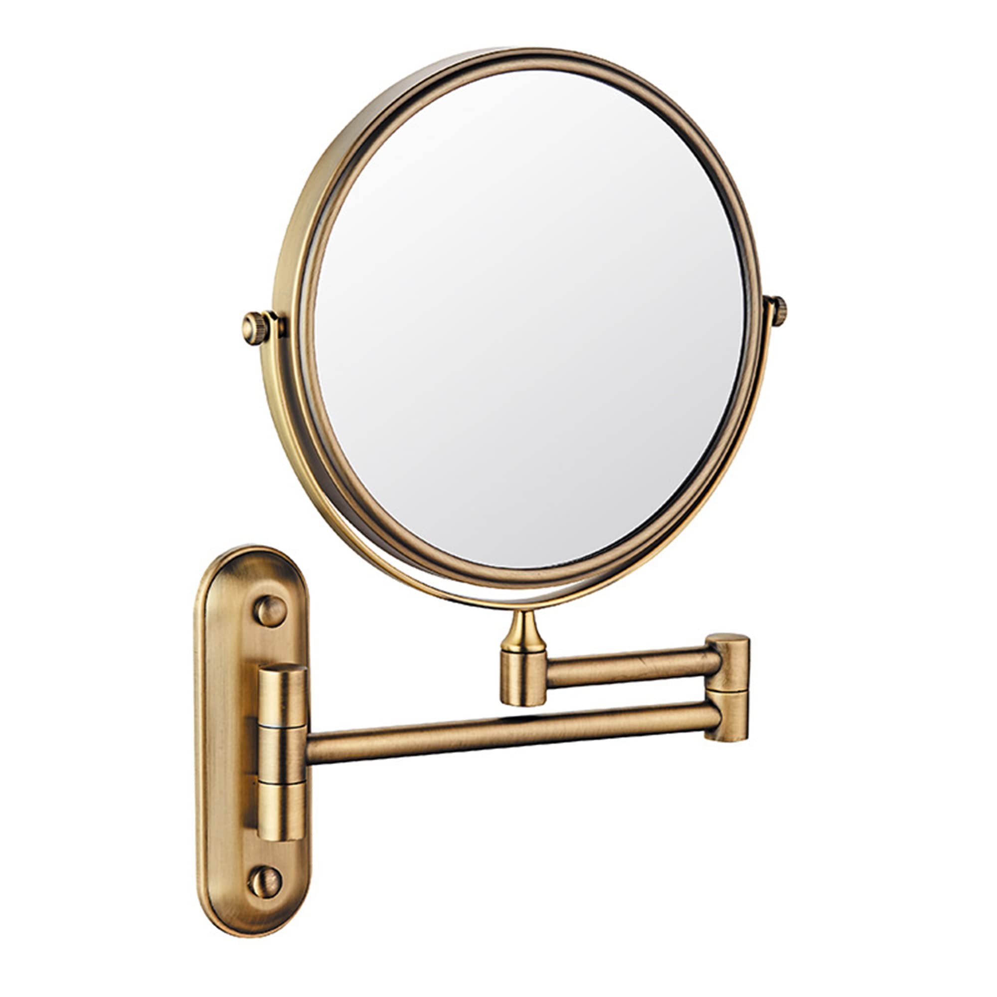 Beauty Mirror,10X Hotel Bathroom Wall Mounted Makeup Mirror, 8 Inch Extendable Mirror Foldable Telescopic Magnifying Double-Sided Shaving Mirror for Bathroom Vanity Antique 6 inches 5X