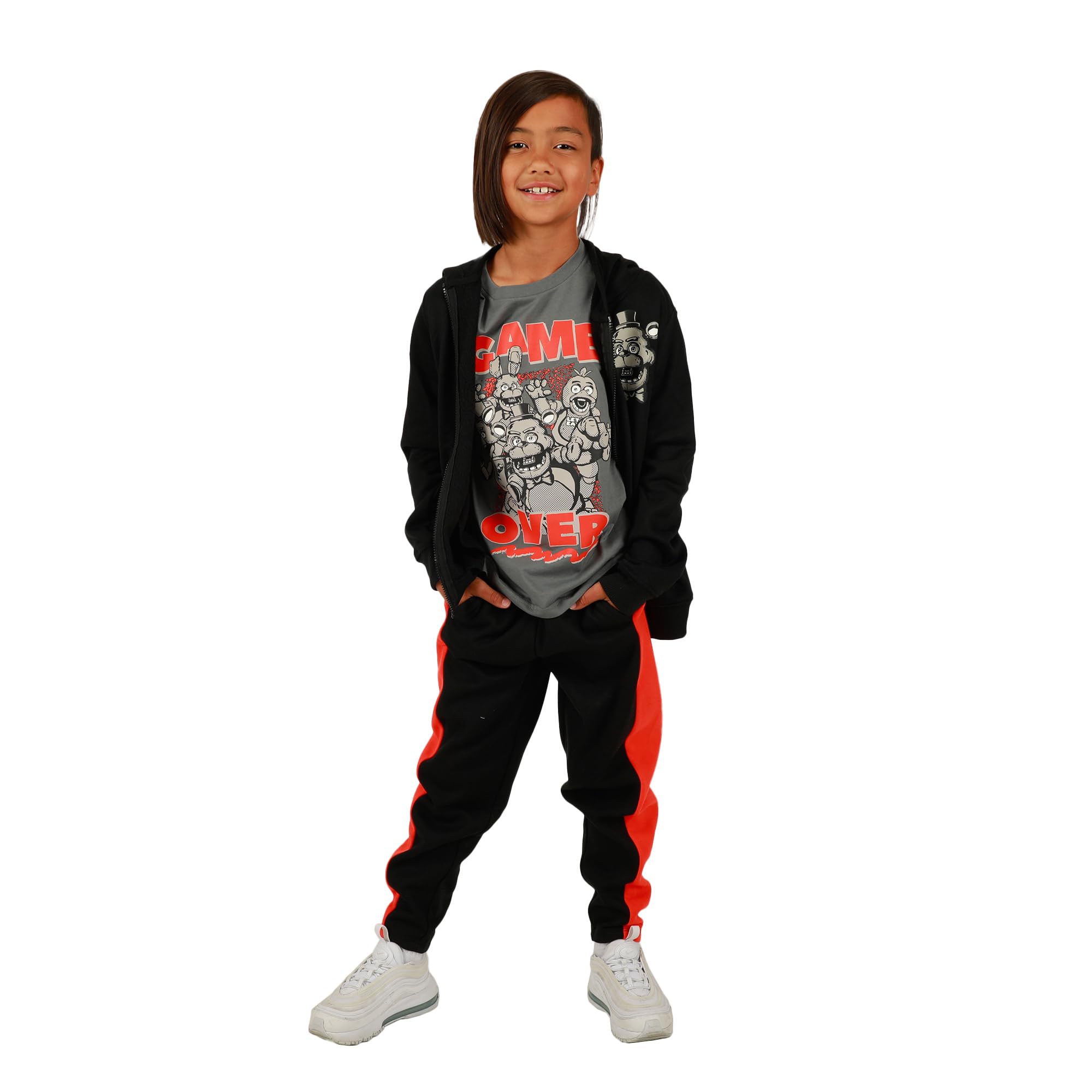 BioworldYouth Boys Five Nights at Freddy's 3 pc Hoodie T-Shirt Jogger T-shirt combo
