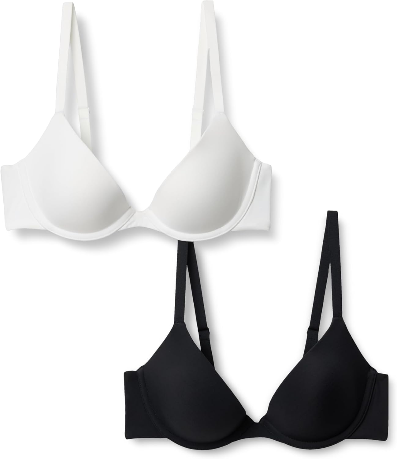 Amazon Essentials Women's Microfiber Lined Wired Scoop Bra, Pack of 2